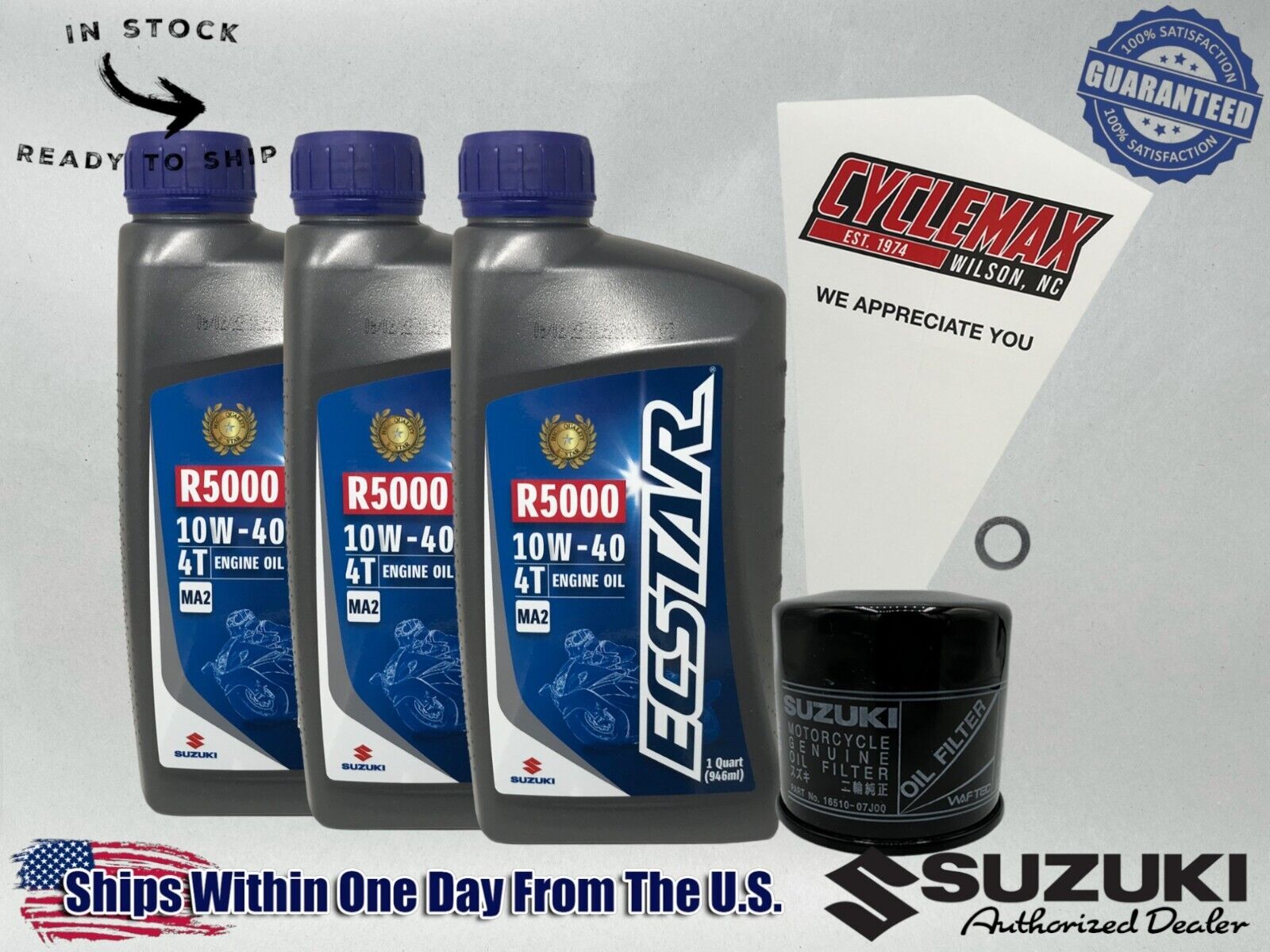 Cyclemax Standard Ecstar R5000 Oil Change Kit fits 2011-2024 Suzuki GSX-R750