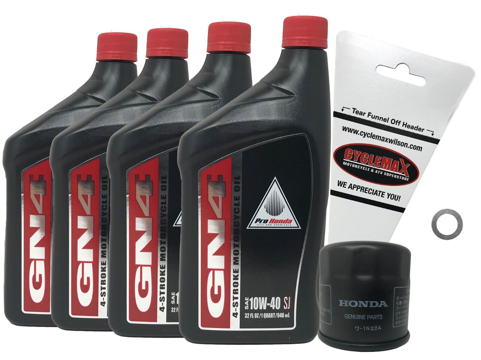 Cyclemax Genuine OEM 2002-2007 Honda GL1200 Goldwing 10W-40 Oil Change Kit