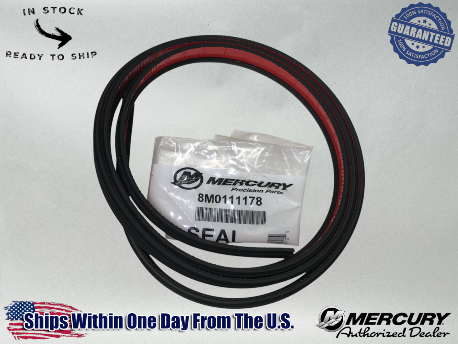 Mercury OEM Marine Quicksilver Verado Outboard Top Cowling Seal 8M0111178