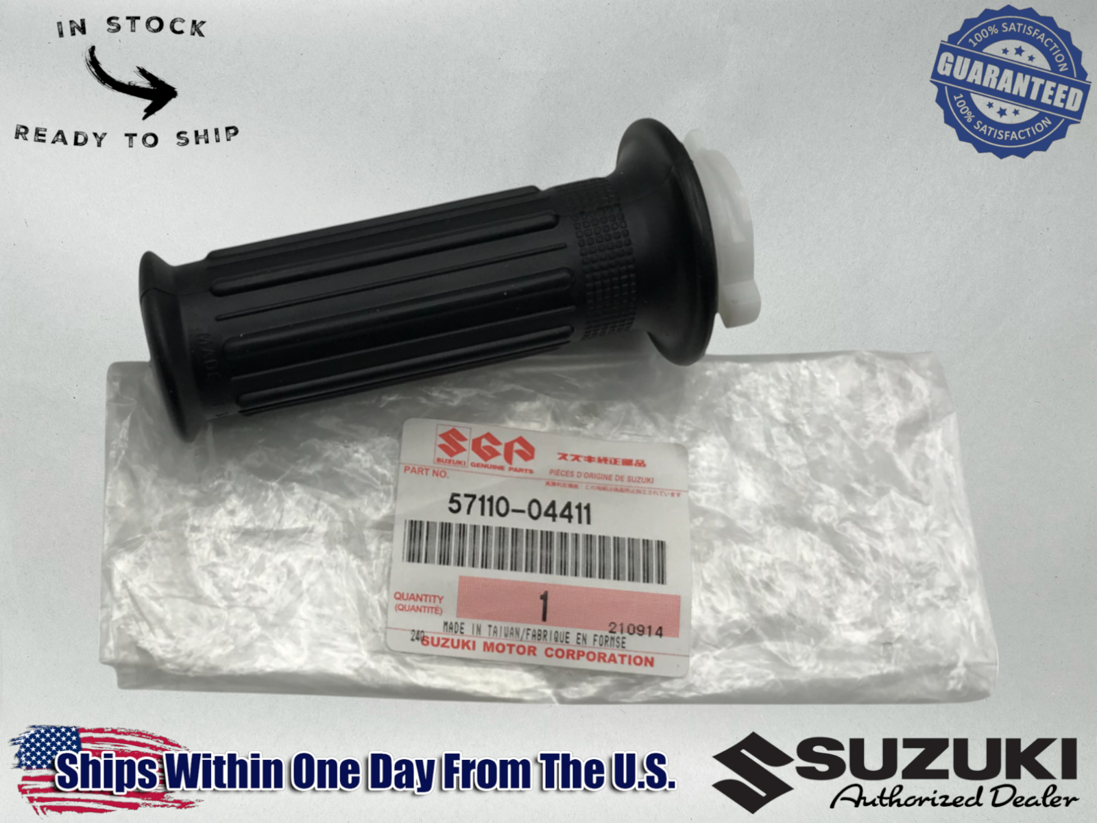Suzuki Genuine OEM 1978-06 JR50 JR 50 RH THROTTLE TWIST TUBE W/ GRIP 57110-04411