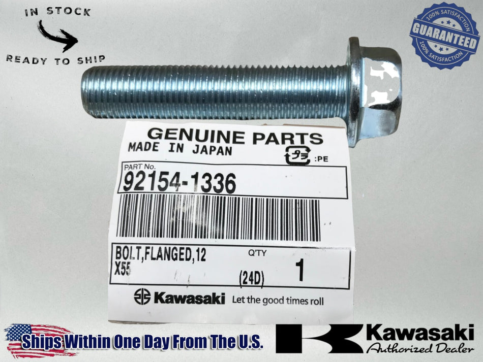 Kawasaki OEM Authentic Flange Bolt 12x55 92154-1336 1