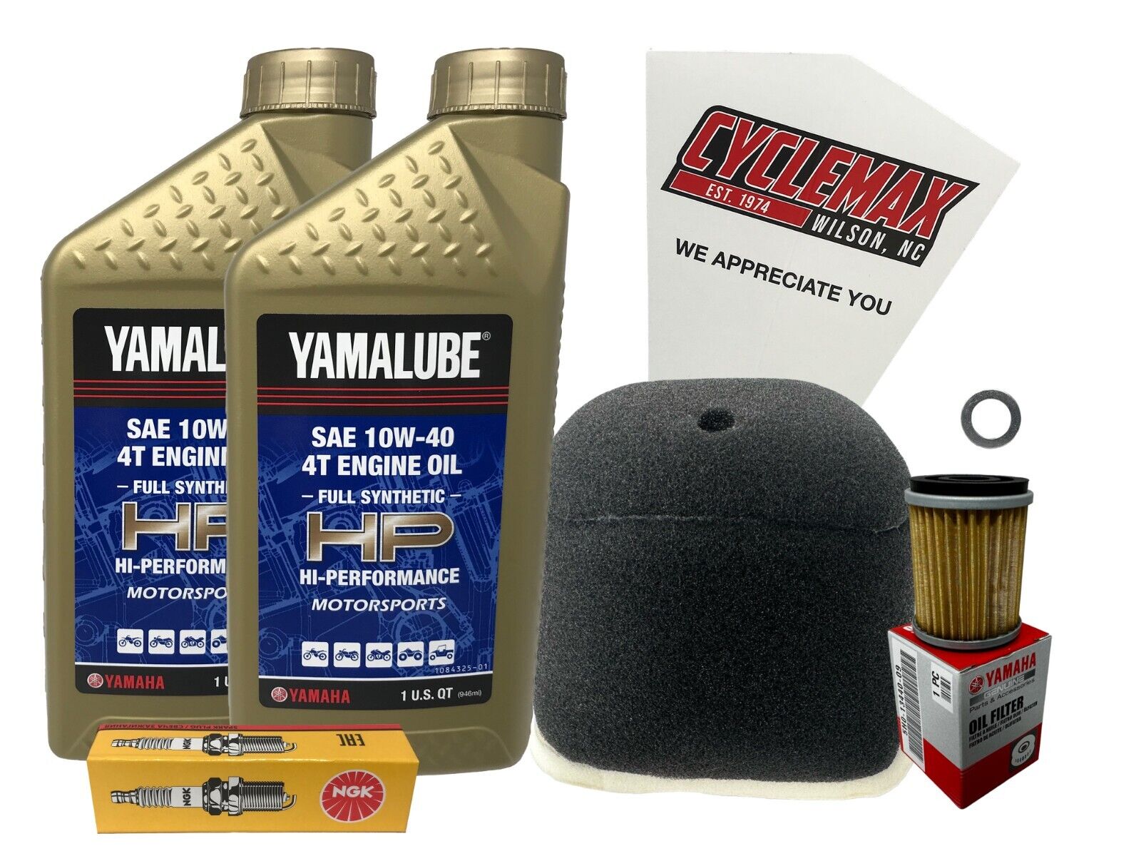 Cyclemax Full Synthetic Tune-Up Kit fits 2005-2024 Yamaha TTR230 w/ Spark Plug