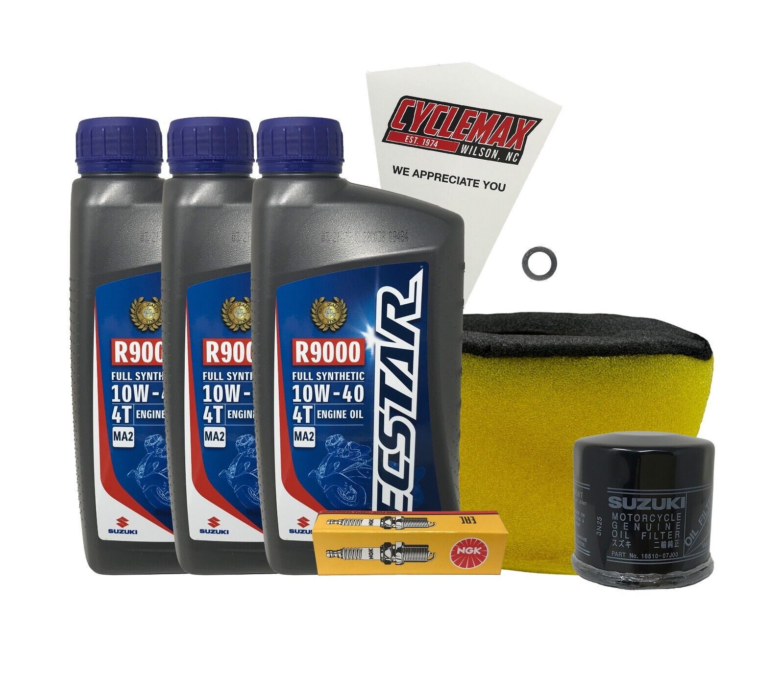 Cyclemax Full Synthetic Tune Up Kit w/ Spark Plug fits 2000-2001 Suzuki LT-A500