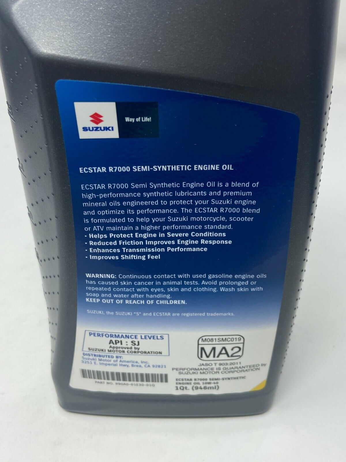 OEM 1999-2020 Suzuki GSX1300R Hayabusa 10w40 Semi Synthetic Oil Change Kit