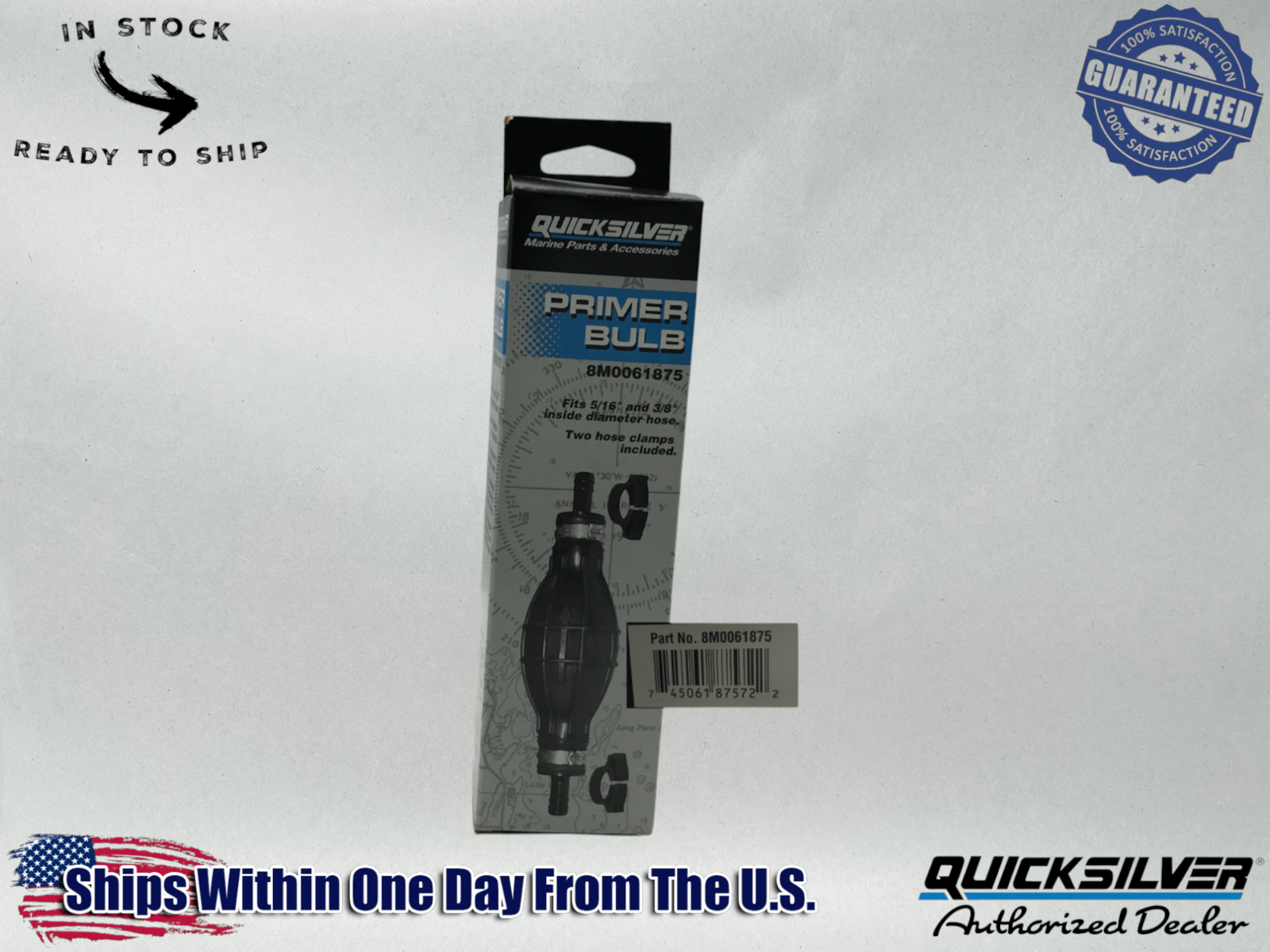 Quicksilver Genuine OEM Authentic Primer Bulb Assembly, 8M0061875