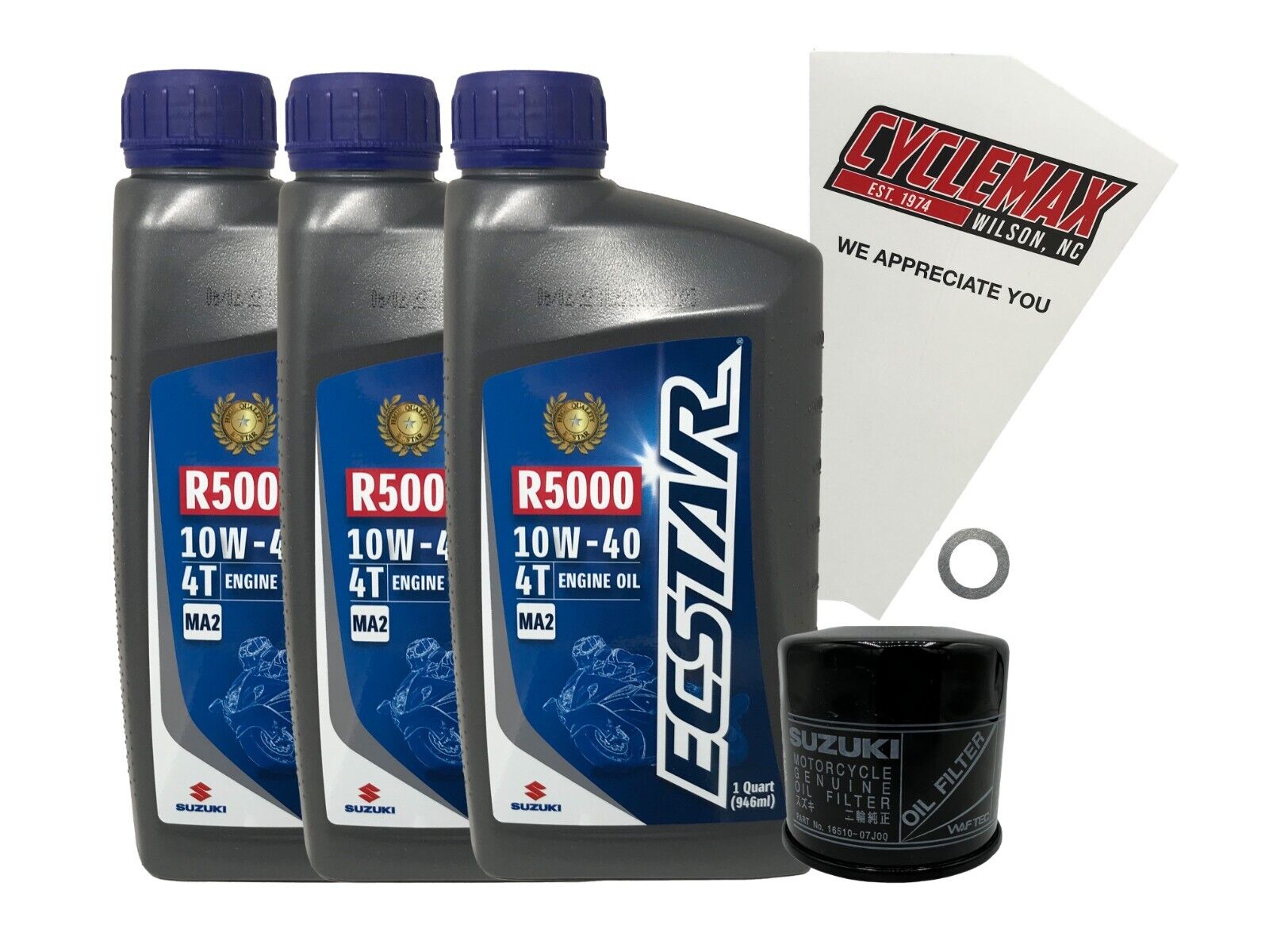 Cyclemax Genuine OEM Standard Oil Change Kit fits 2002-2019 Suzuki DL-1000