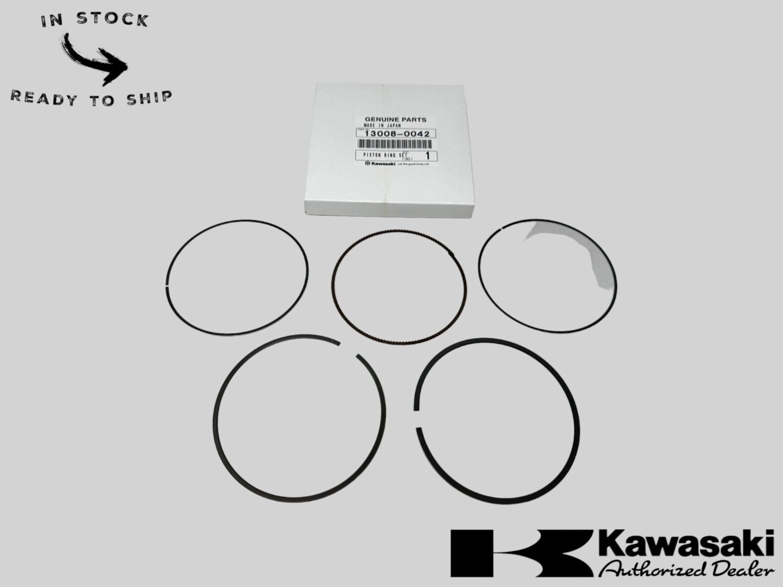 Kawasaki Genuine OEM Piston Ring Set 13008-0042