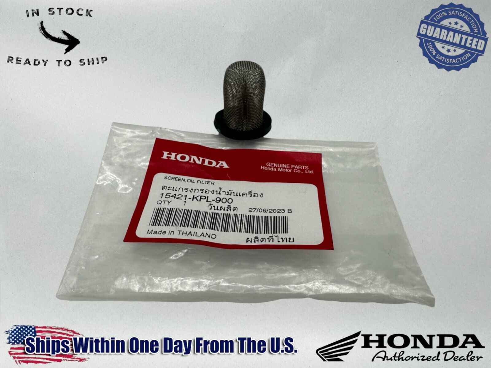 Honda Genuine OEM Authentic Oil Filter 15421-KPL-900