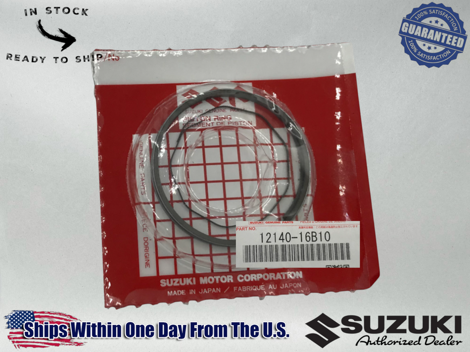 Suzuki OEM JR ALT QUAD MASTER RUNNER FZ FA 50 PISTON RINGS SET 12140-16B10
