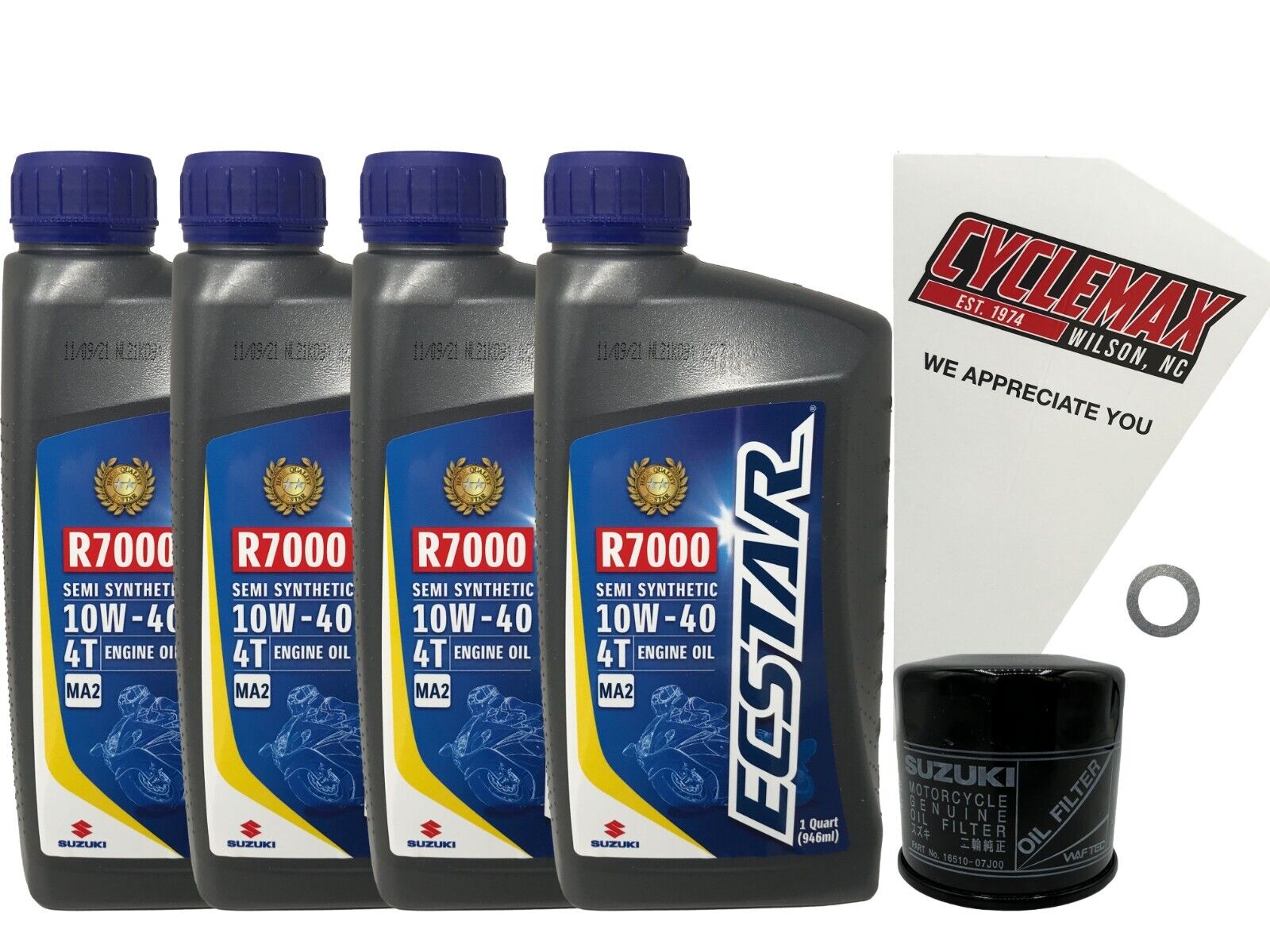 Cyclemax Genuine OEM Semi-Synthetic Oil Change Kit fits 2003-2018 Suzuki AN-650