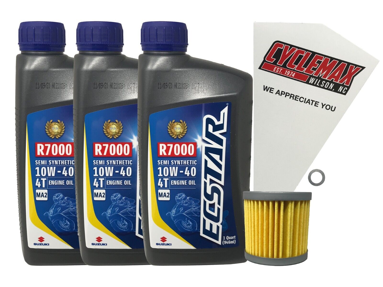 Cyclemax OEM Semi-Synthetic Oil Change Kit fits 2003-2018 Suzuki LTZ-400 K3-K7