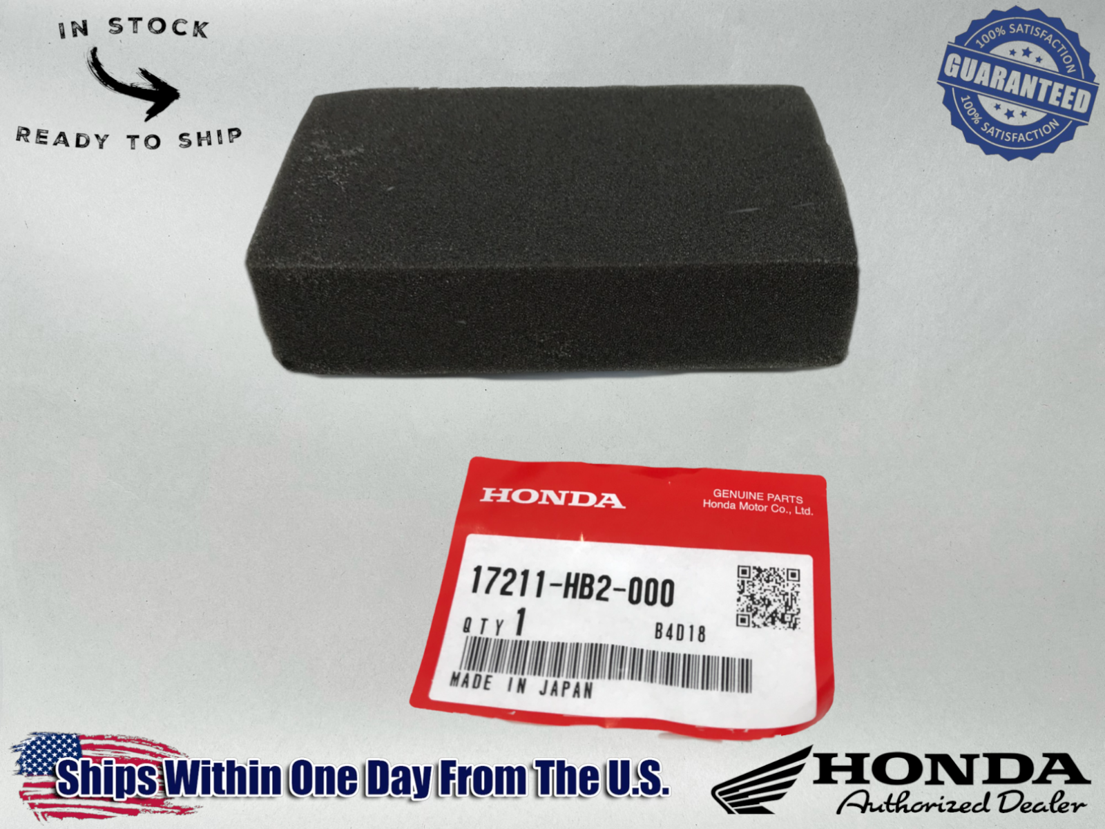 Honda OEM CT70 TRX70 CT TRX 70 Air Filter Cleaner Element 17211-HB2-000