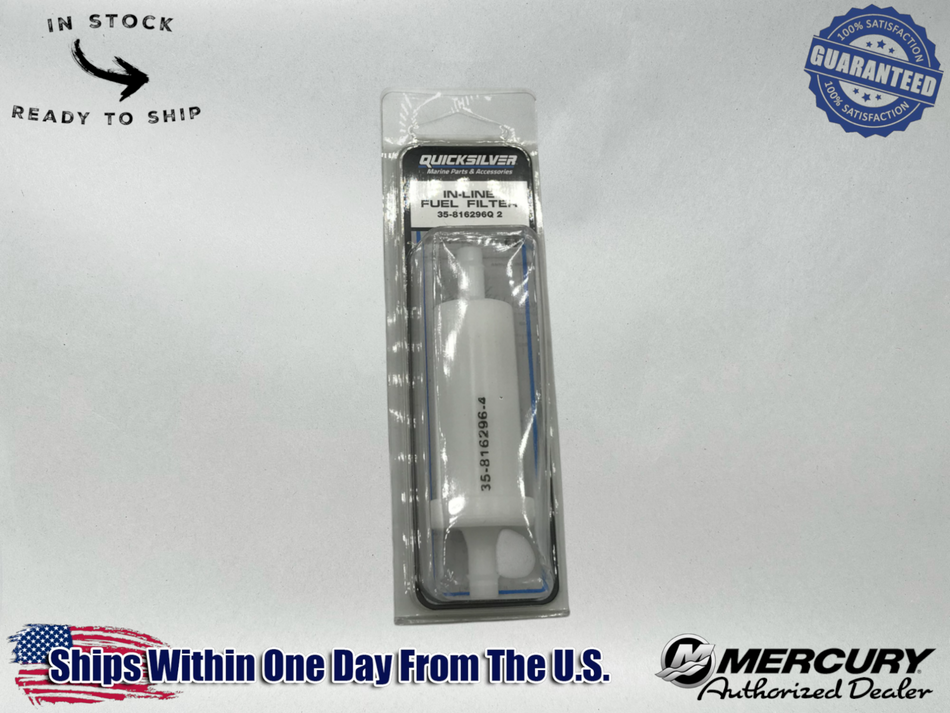 Mercury Marine Genuine OEM Authentic 5/16" IN-LINE FILTER-FUEL 35-816296Q2