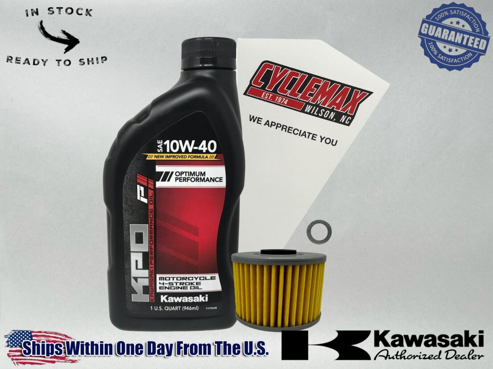 Cyclemax Standard 10W-40 Oil Change Kit fits 2004-2024 Kawasaki KLX110R