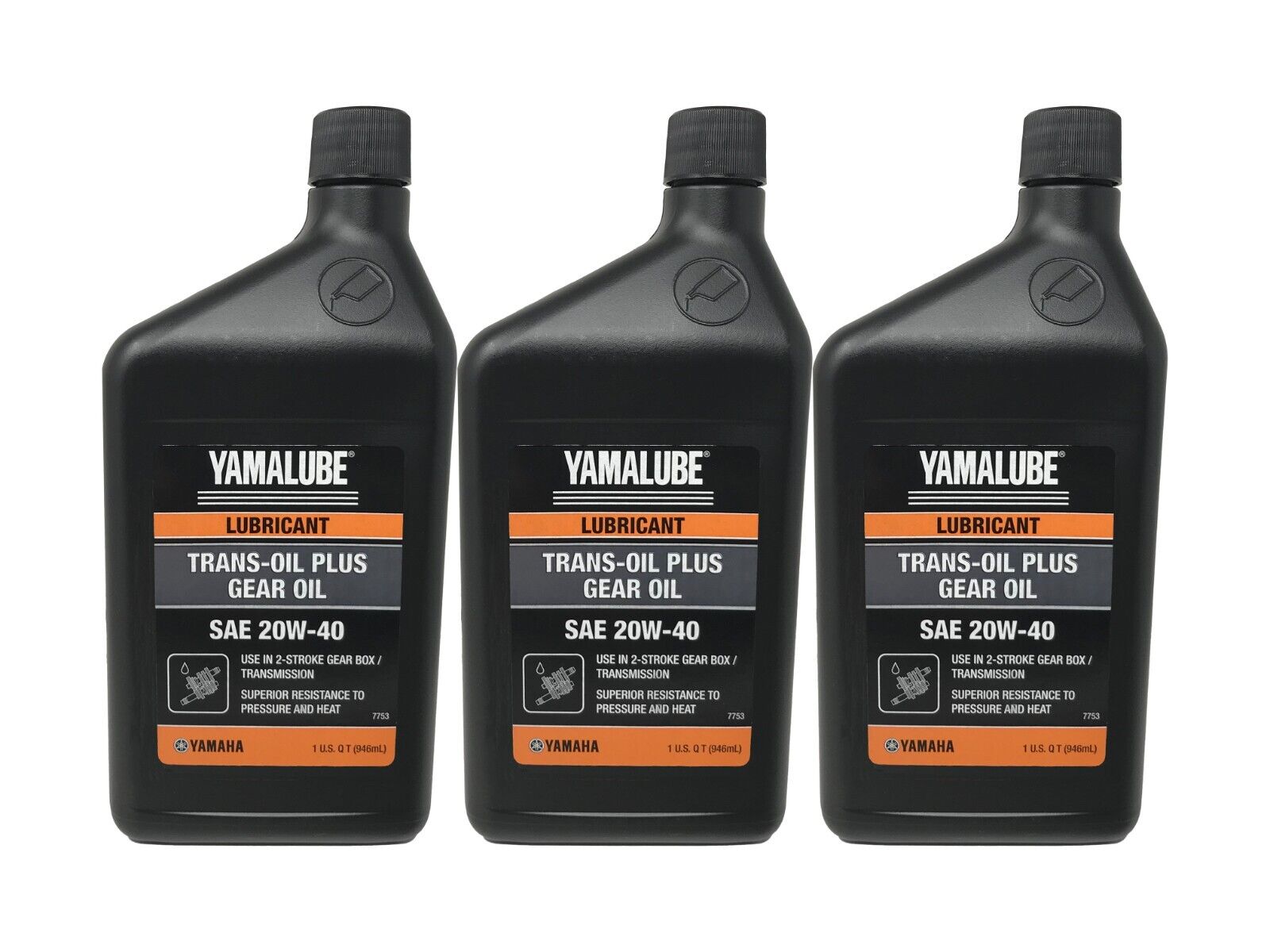 Yamaha Genuine OEM Trans-Oil Plus Gear Oil 20W-40 ACC-TRANS-PL-US - 3 Quarts