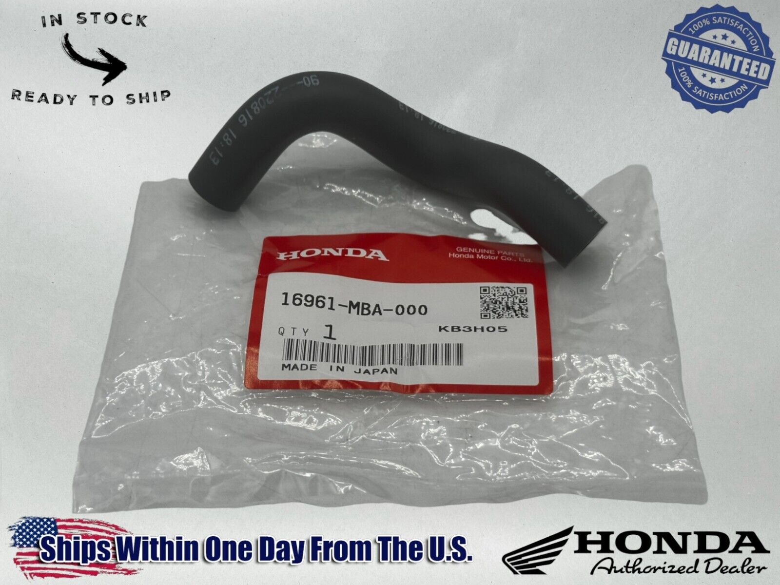 Honda Genuine OEM Authentic Fuel Tube 16961-MBA-000