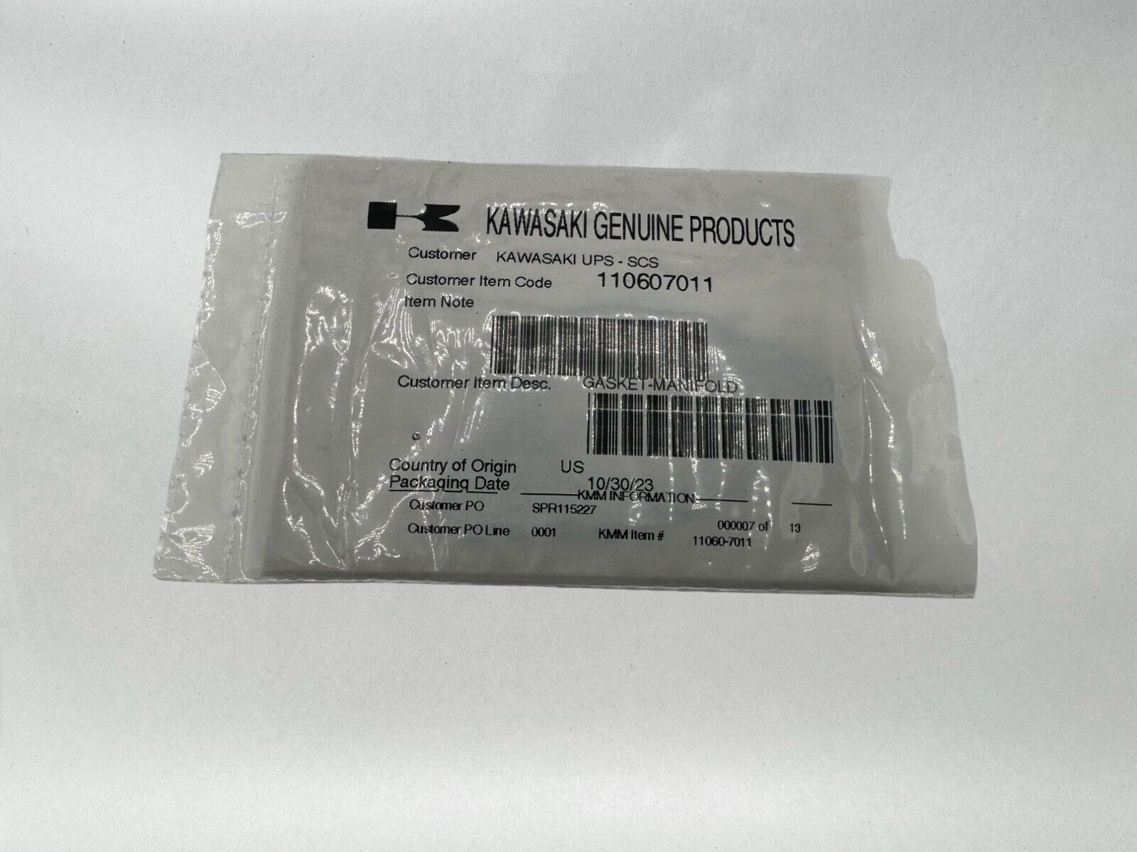 Kawasaki Genuine OEM Manifold Gasket 11060-7011