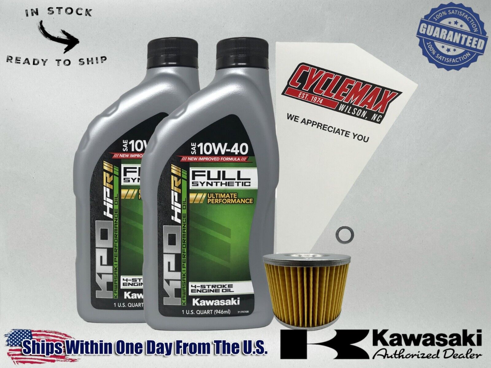 Cyclemax Full-Synthetic KPO Oil Change Kit fits 1986-2007 Kawasaki NINJA 250R