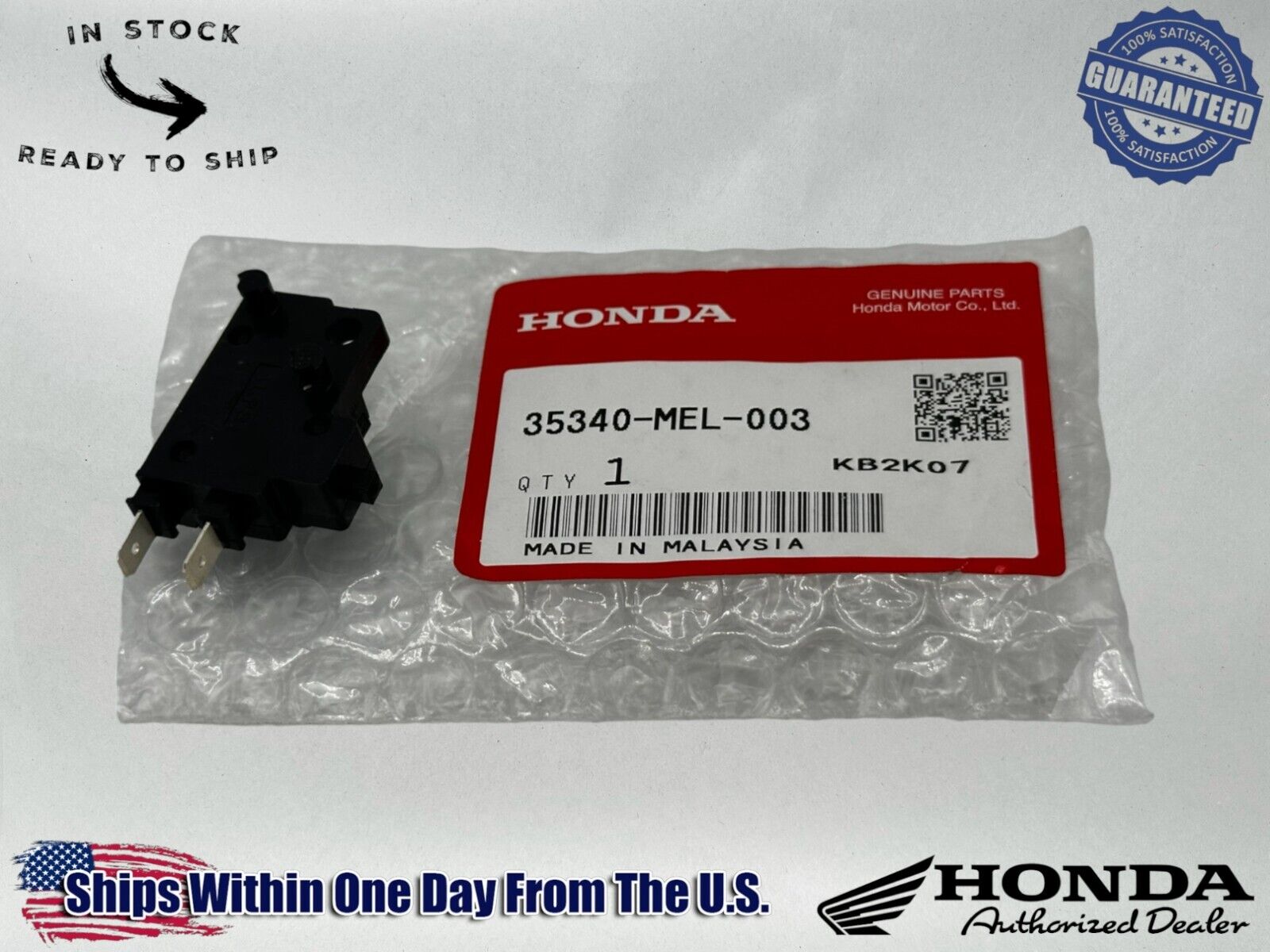 Honda Genuine OEM Authentic Brake Light Stop Switch 35340-MEL-003