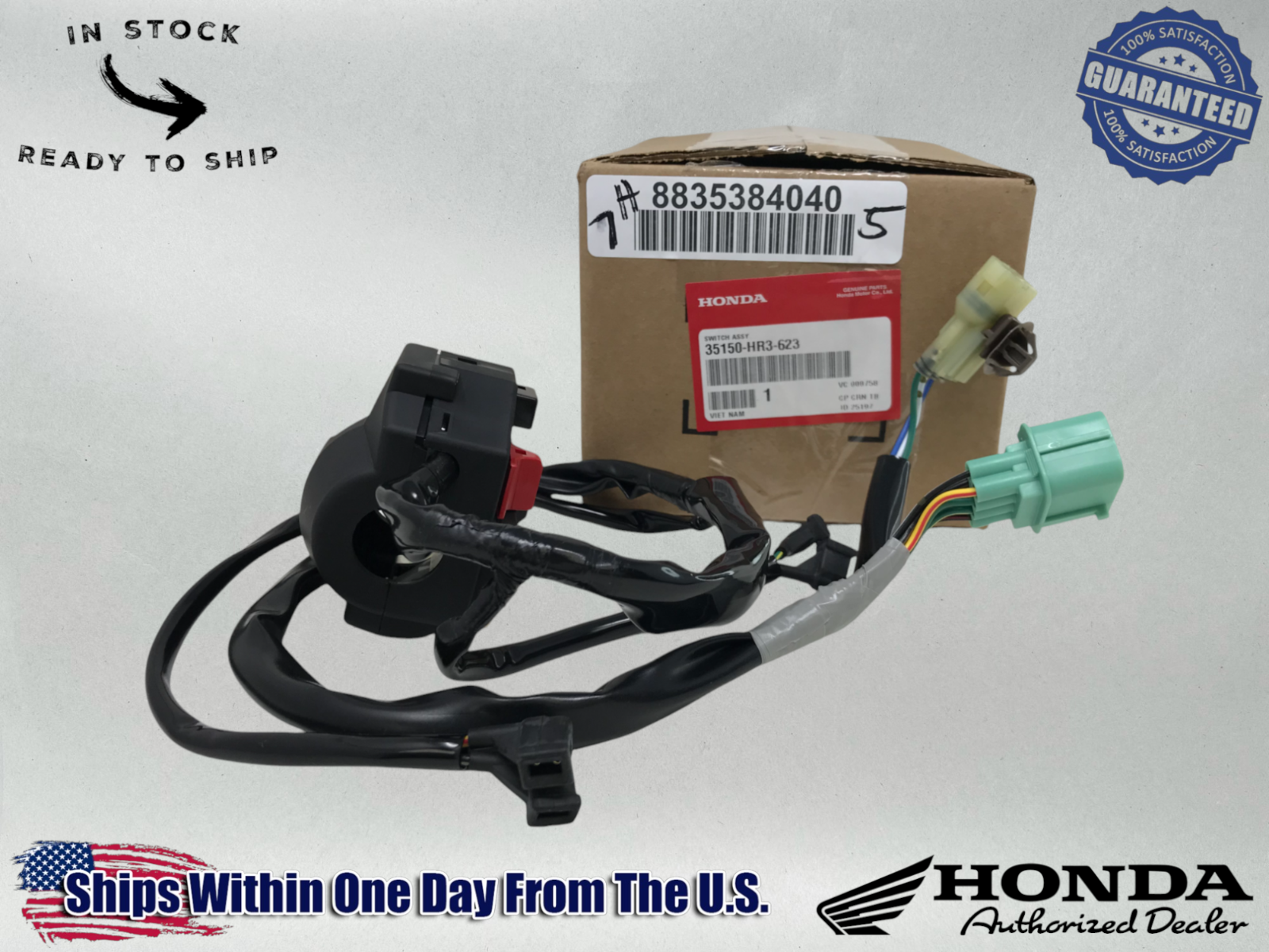 Honda OEM Lt Handlebar Starter Kill Switch 16-25 TRX420 35150-HR3-623
