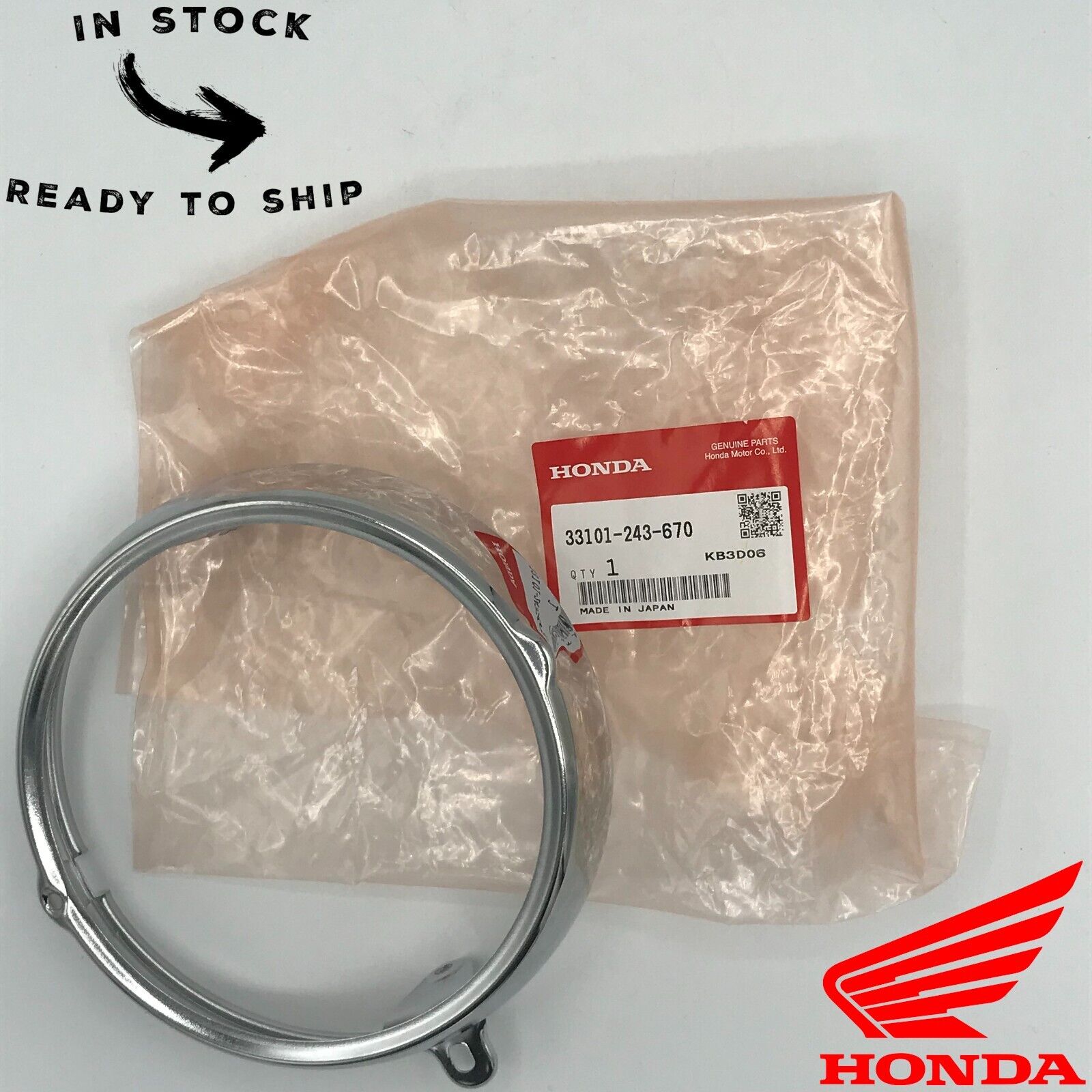 Genuine OEM Honda Headlight Rim 33101-243-670