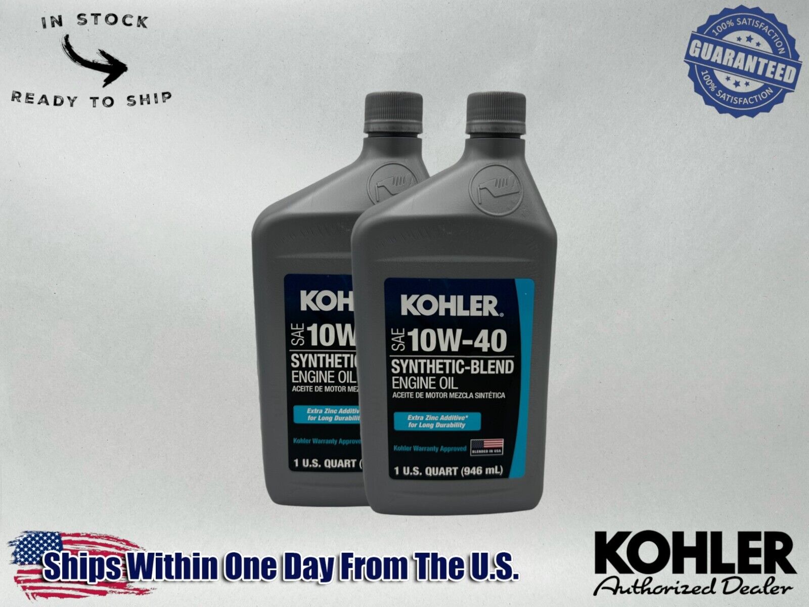 Kohler Genuine OEM SAE 10W-40 Synthetic-Blend Engine Oil 25 357 71-S-2PACK