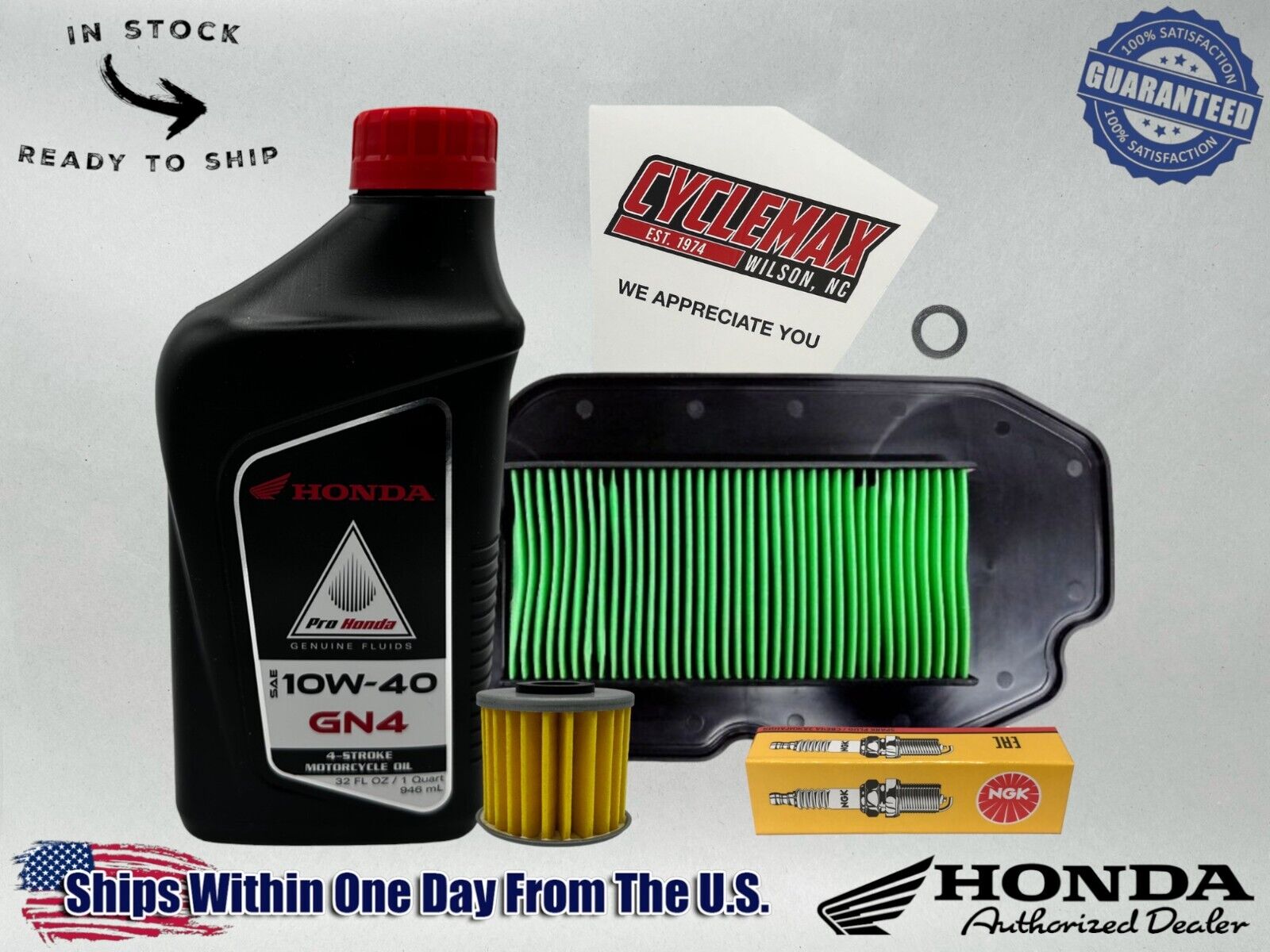 Cyclemax Standard GN4 10W-40 Tune-Up Kit fits 2021-2024 Honda Trail 125 CT125