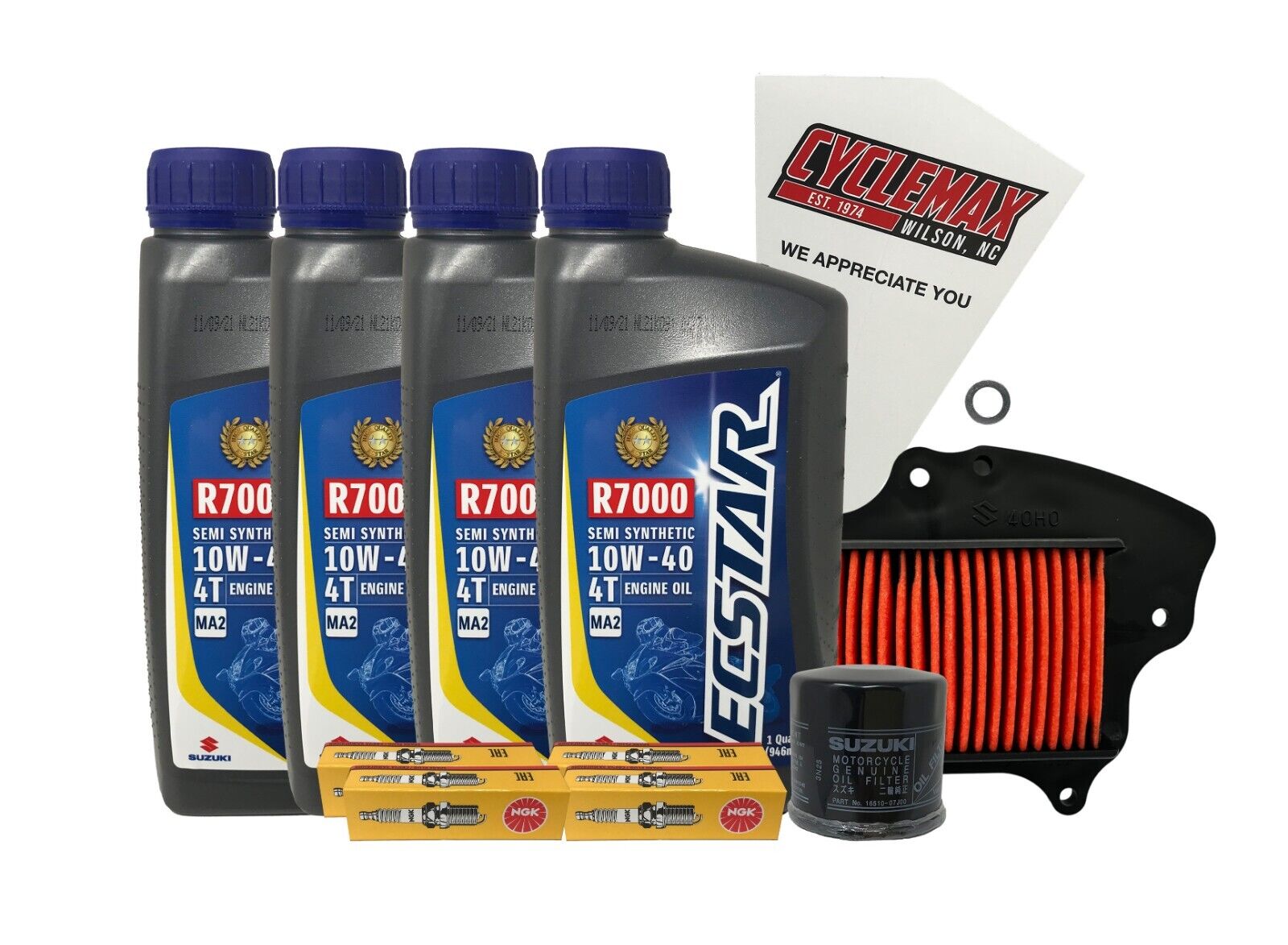 Cyclemax Semi-Synthetic Tune Up Kit w/ Spark Plugs fits 2009-2019 Suzuki VZ1500