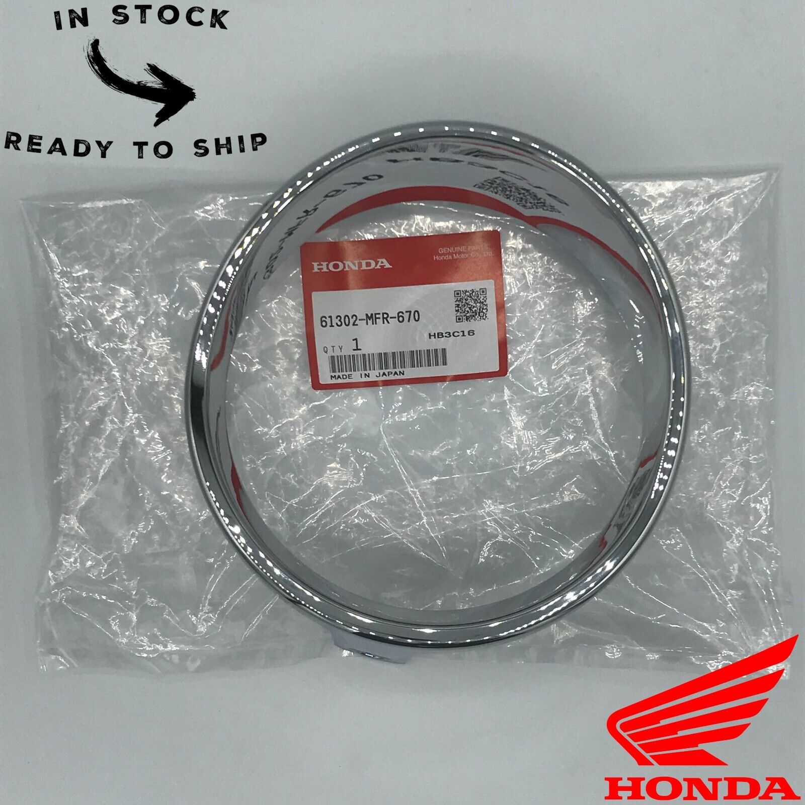 Genuine OEM Honda Headlight Rim Trim Ring 61302-MFR-670