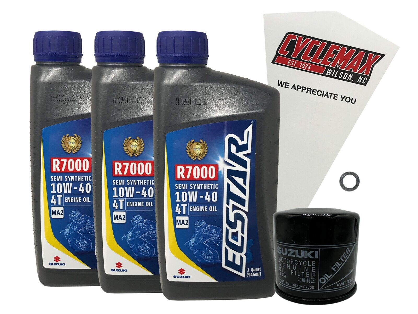 Cyclemax Semi-Synthetic Oil Change Kit fits 2001-2008 Suzuki SV650 BONA FIDE