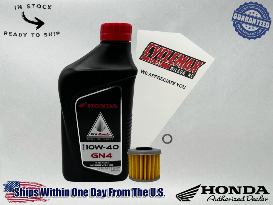 Standard GN4 10W-40 Oil Change Kit fits 2018-2025 Honda MONTESO 4RT