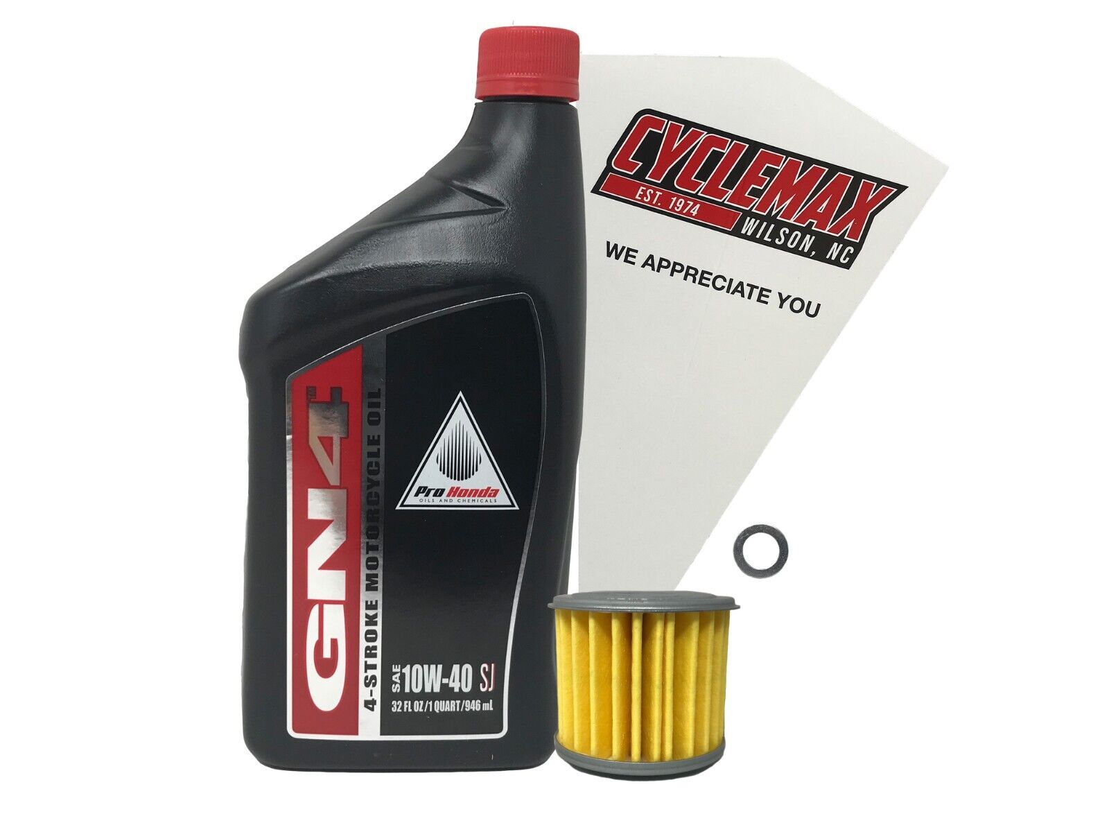 Cyclemax Standard 10W-40 Oil Change Kit fits 2021-2024 Honda Grom 125