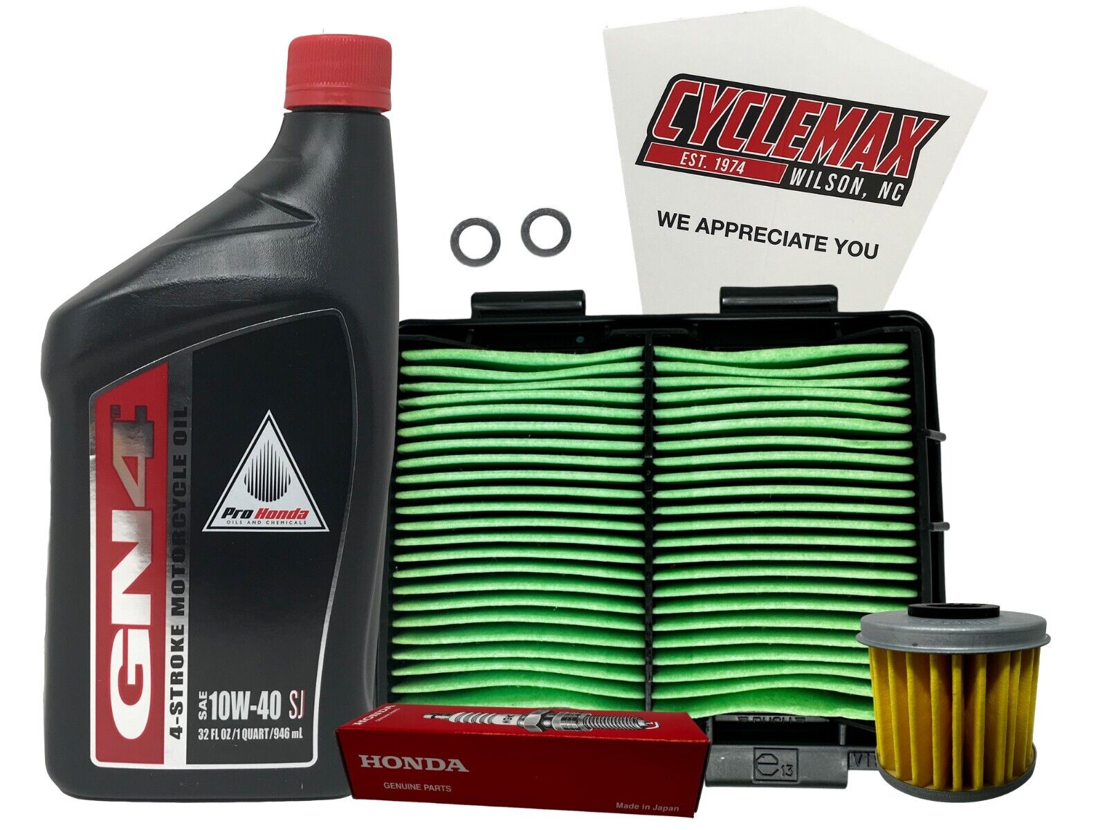 Cyclemax Standard 10W40 Tune-Up Kit fits 2010-2020 Honda CRF250R with Spark Plug