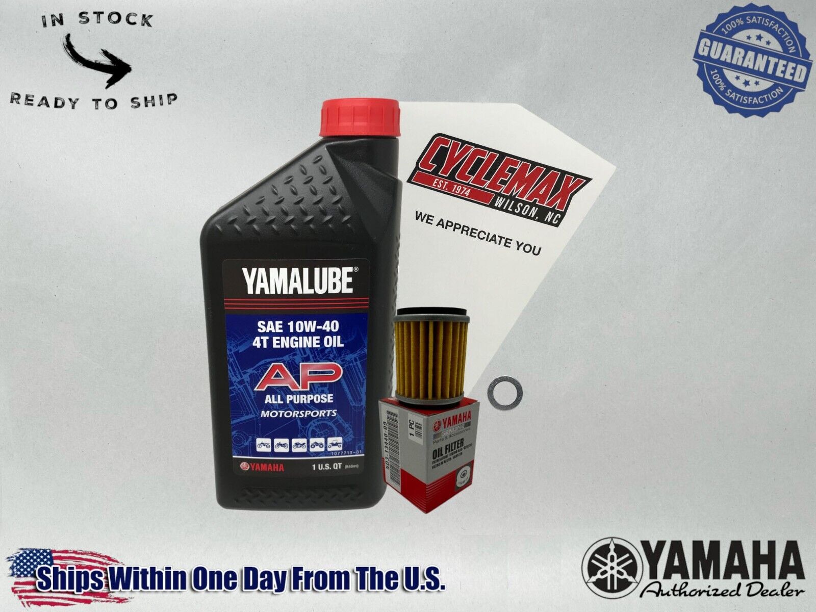 Cyclemax Standard 10W-40 Oil Change Kit fits 2022-2024 Yamaha YZ250F