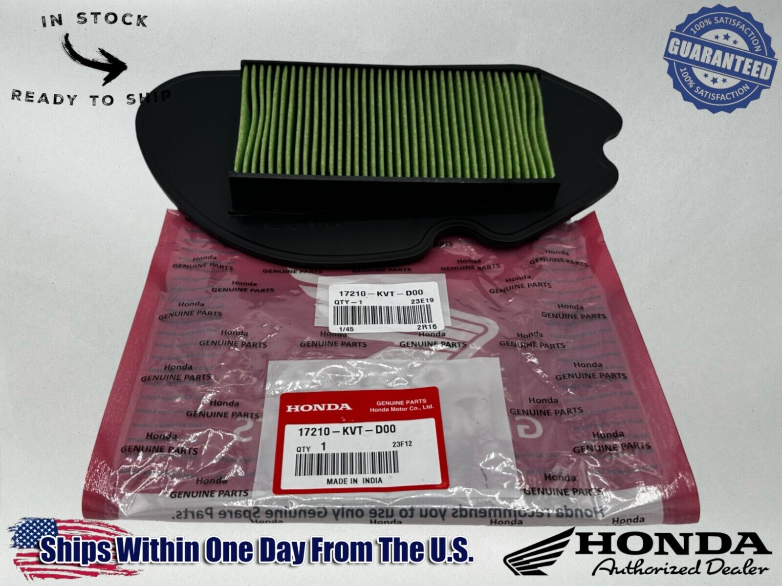 Honda Genuine OEM Authentic Air Filter 17210-KVT-D00