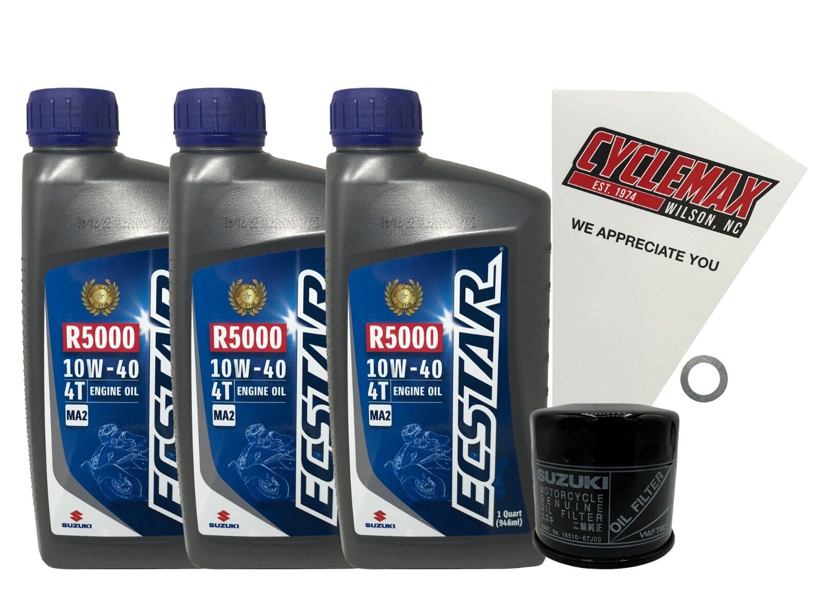 Cyclemax Genuine OEM Standard Oil Change Kit fits 2000-2022 Suzuki LT-A500