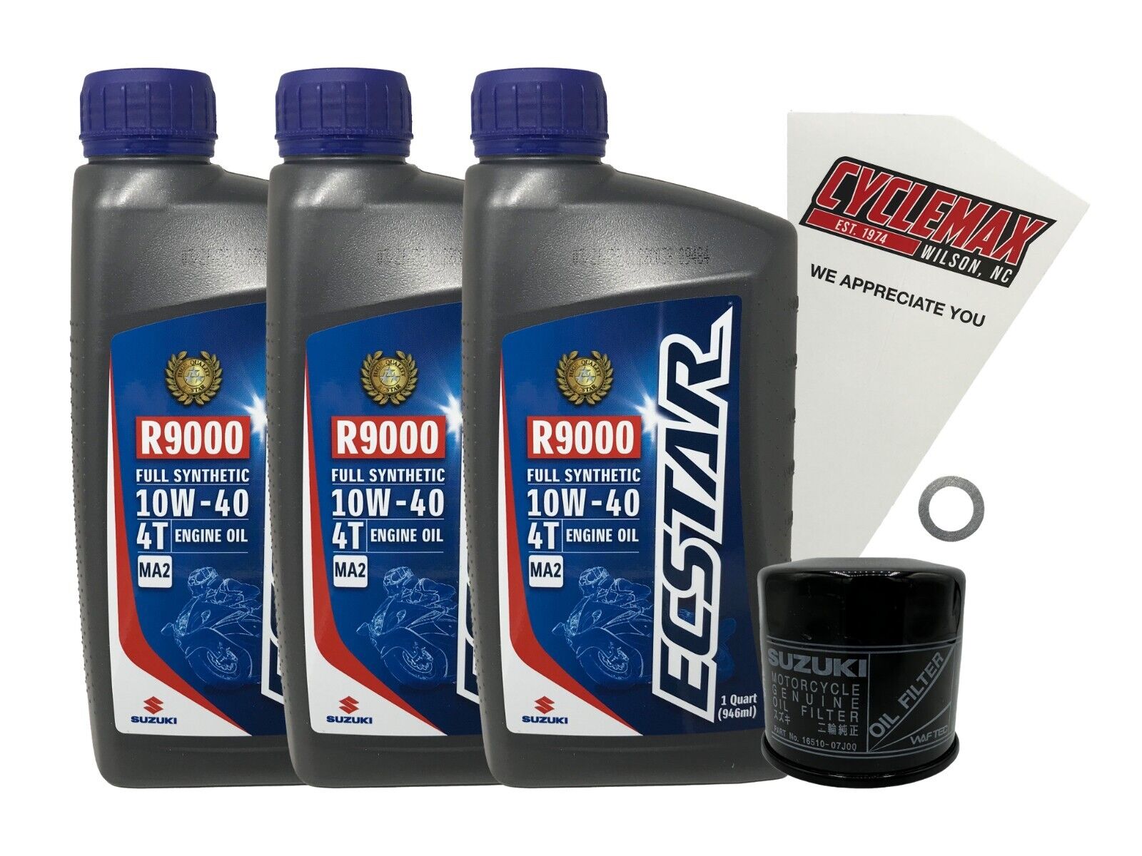 Cyclemax Genuine OEM Full Synthetic Oil Change Kit fits 2008-2023 Suzuki LT-A750