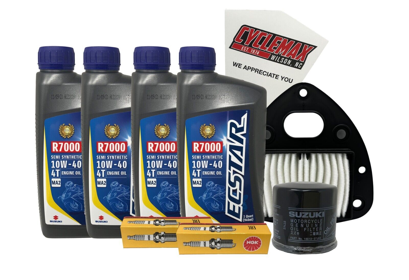 Cyclemax Semi-Synthetic Tune Up Kit w/ Spark Plugs fits 2013-2018 Suzuki VL-800