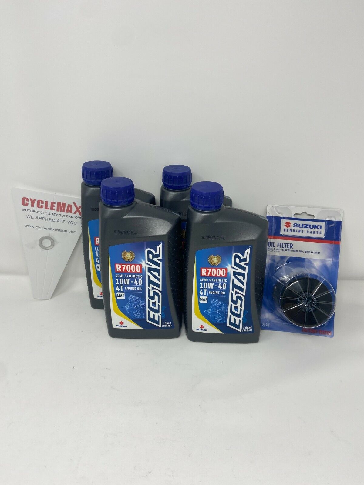 OEM 2003-2018 Suzuki AN650 Burgman 10w40 Semi Synthetic Oil Change Kit