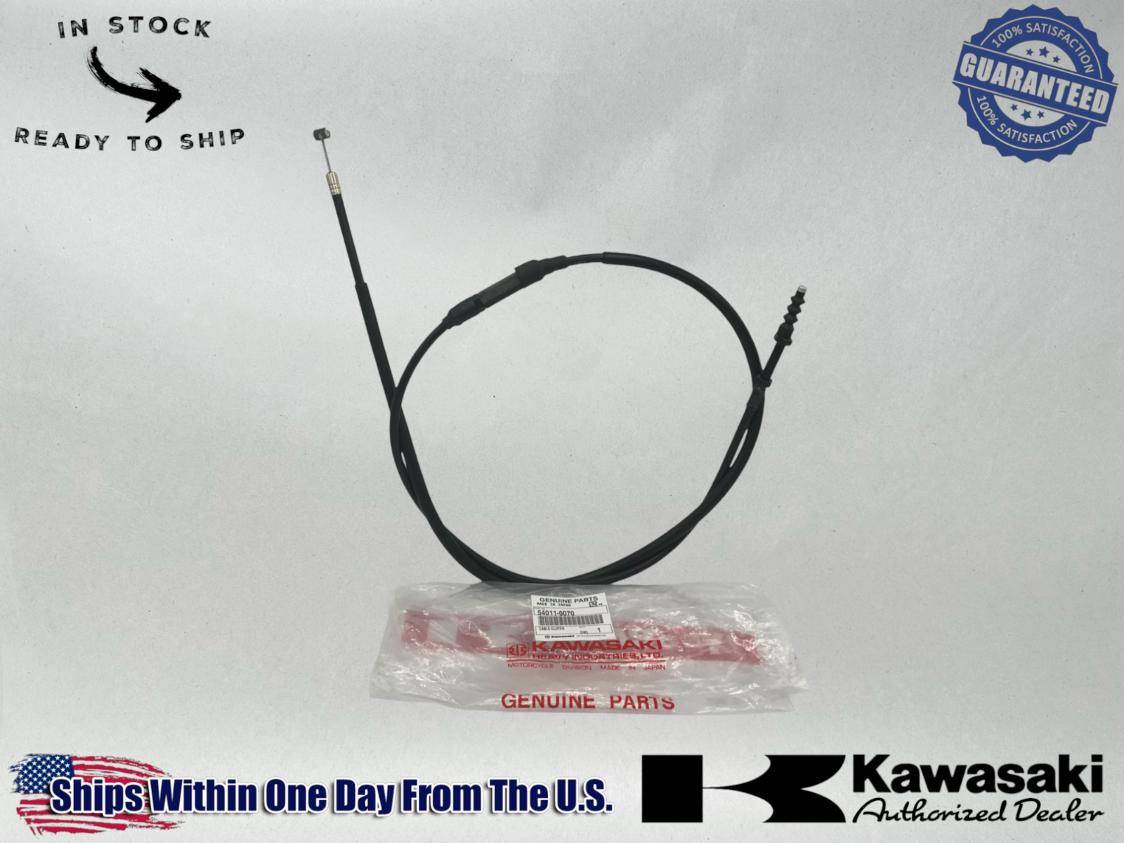 Kawasaki OEM 2006-2023 Vulcan 900 Classic Clutch Cable 54011-0070 1