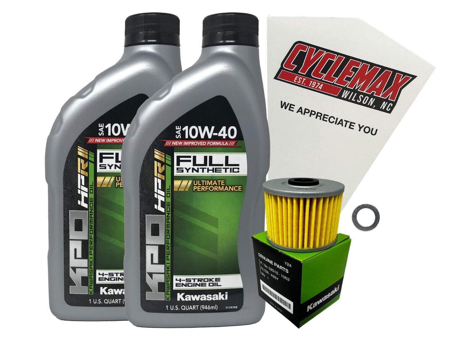 Cyclemax OEM Full Synthetic Oil Change Kit fits 2008-2014 Kawasaki KFX 450R