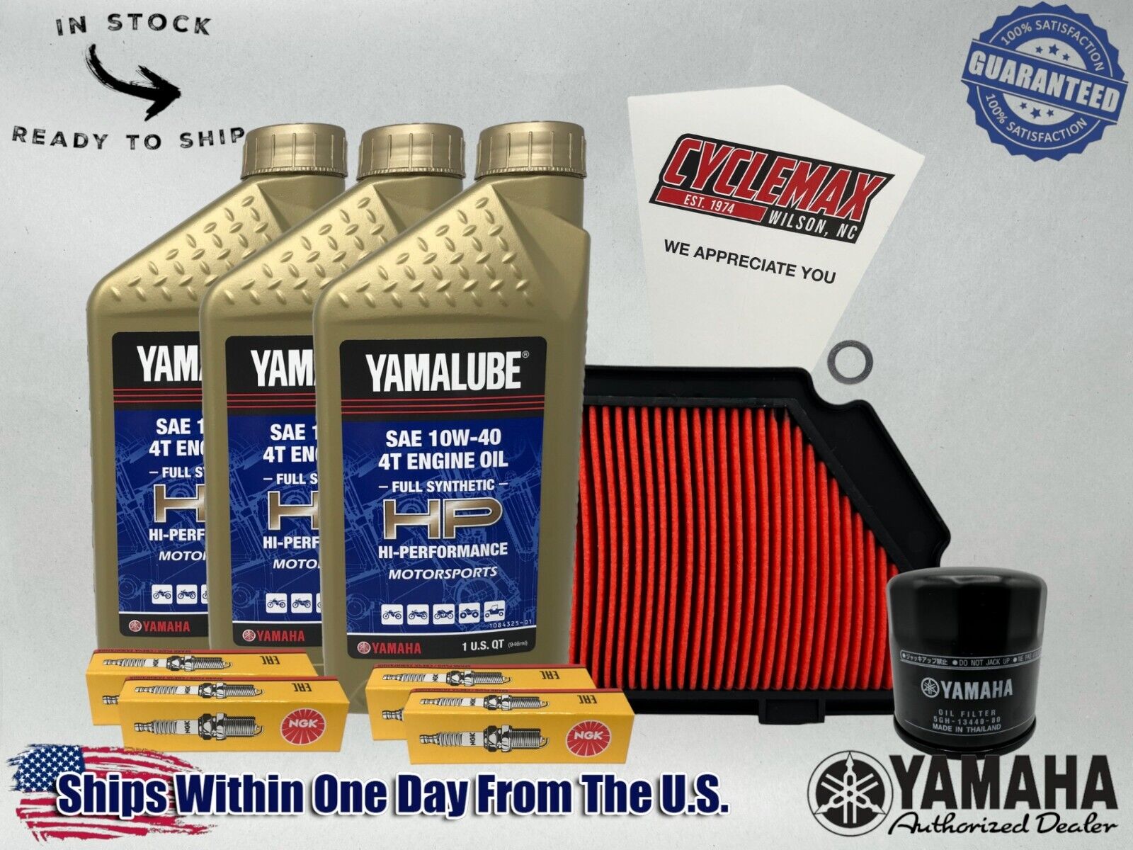 Cyclemax Full-Synthetic Yamalube Tune-Up Kit fits 2009-2017 Yamaha FZ6R