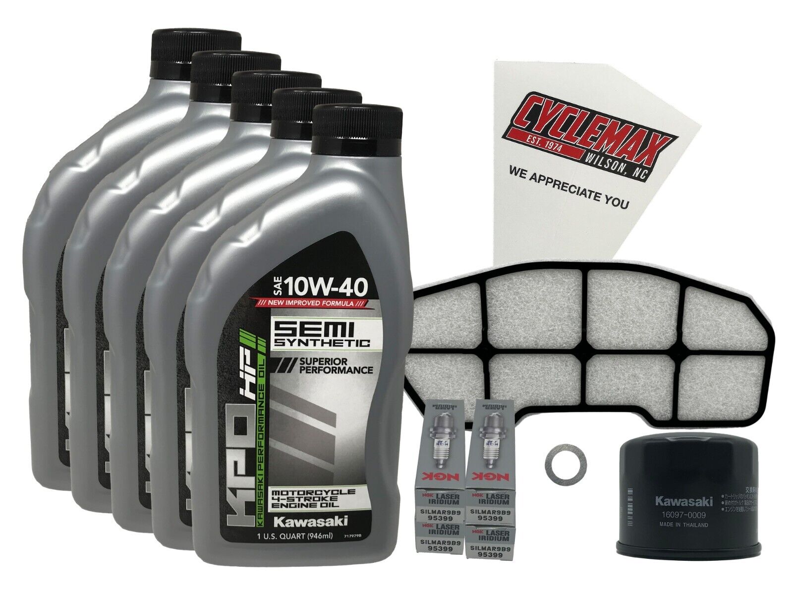 Cyclemax Semi-Synthetic Tune Up Kit w/ Plugs fits Kawasaki 2015-2023 Ninja H2R