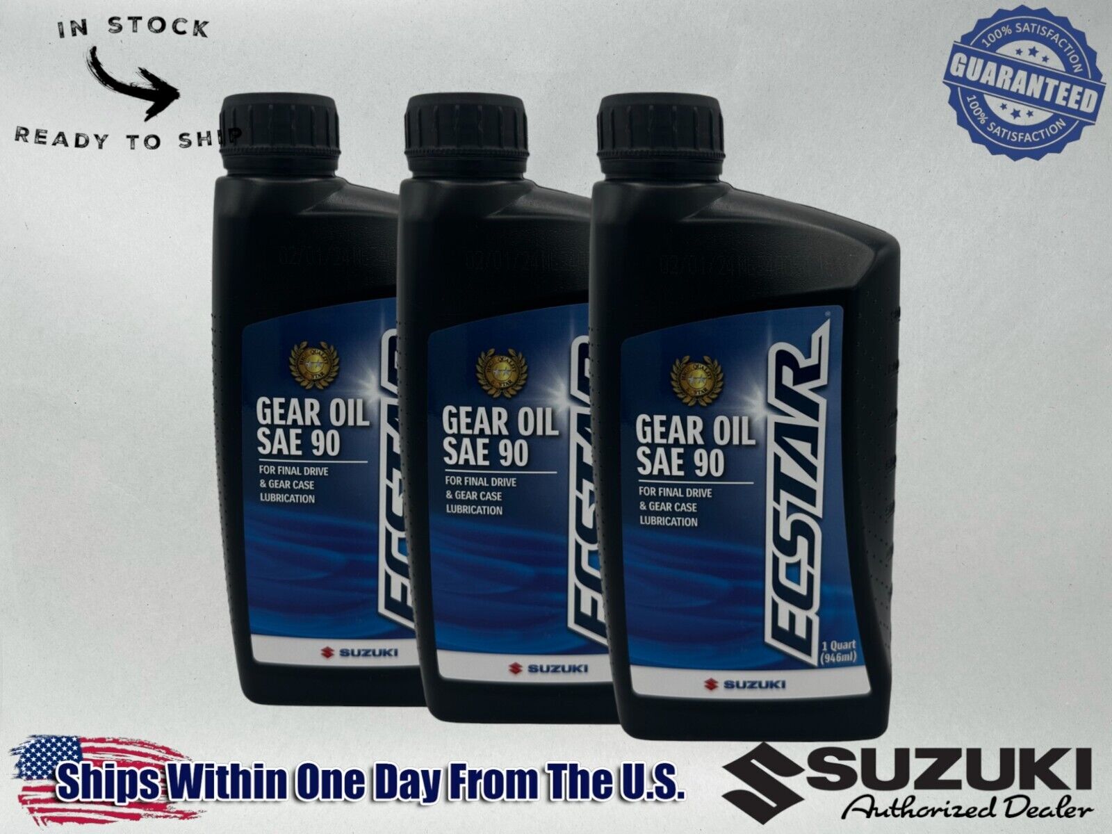 Suzuki Genuine OEM Authentic Ecstar Gear Oil SAE 90 990A0-01E81-01Q-3PACK