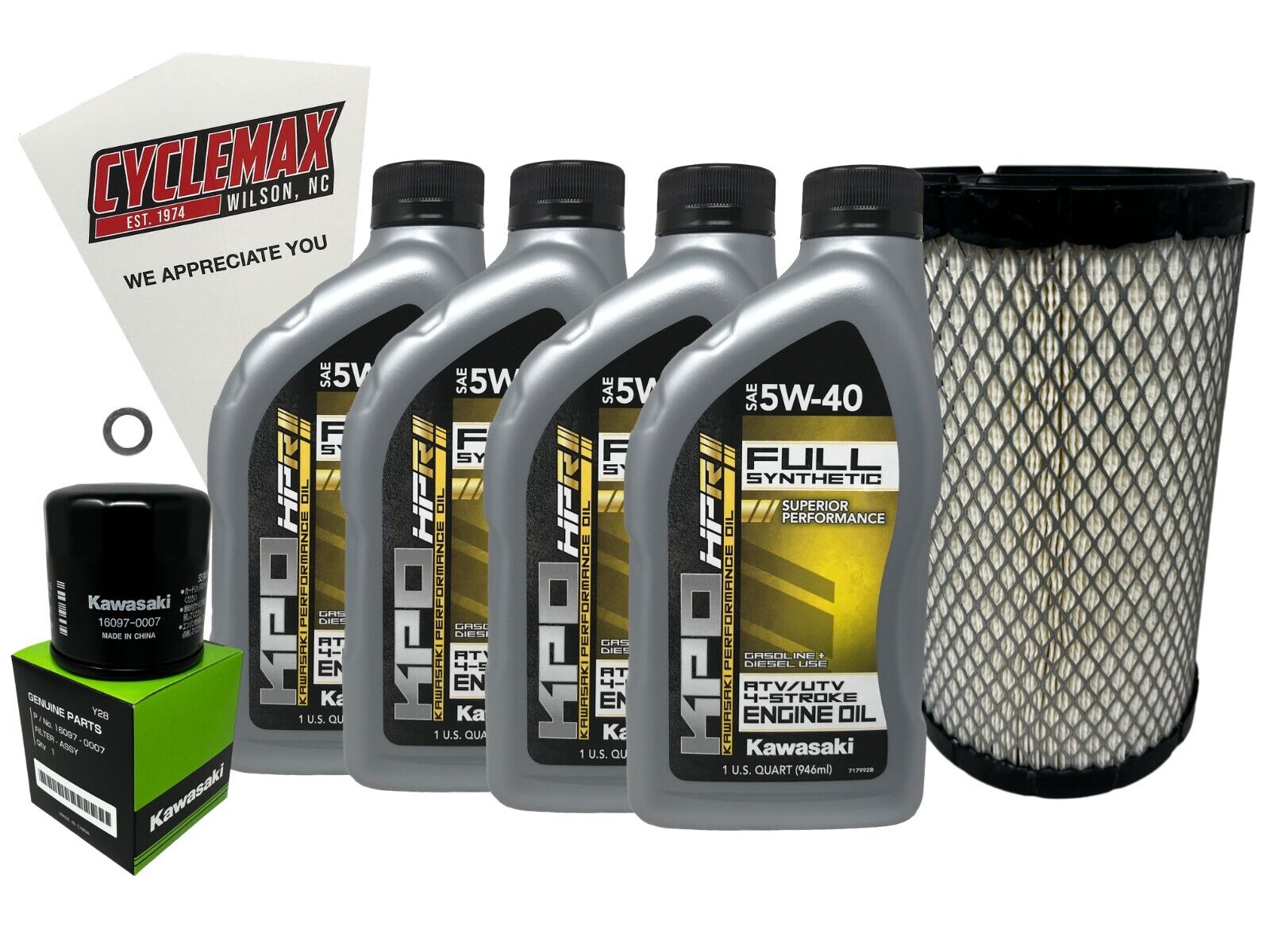 Cyclemax Full Synthetic Oil Change Kit fits 2020-2023 Kawasaki Teryx KRX 1000