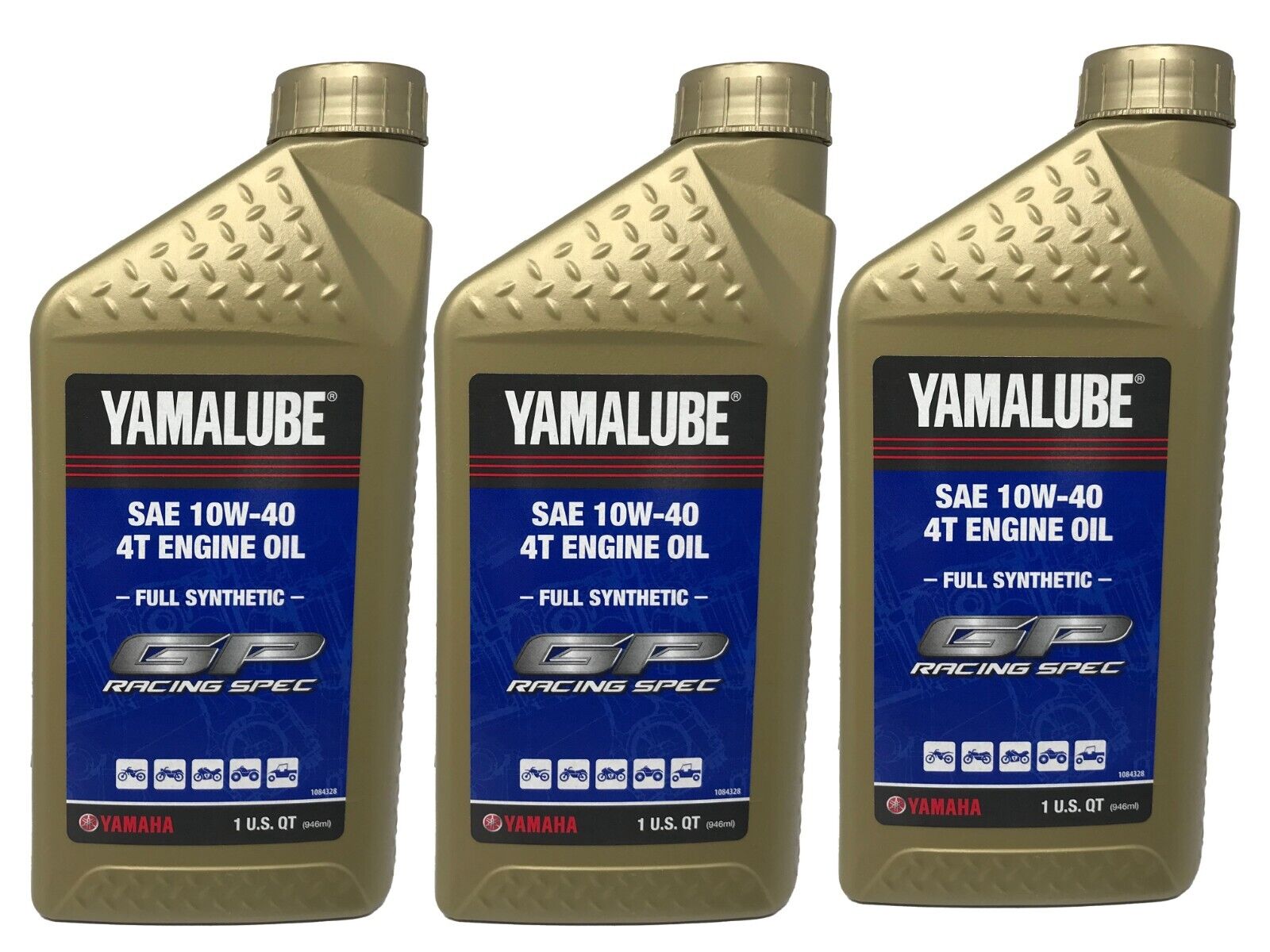 Yamaha Genuine Yamalube Full Synthetic 10W40 Racing Oil LUB-RS4GP-FS-12 - 3 Pack