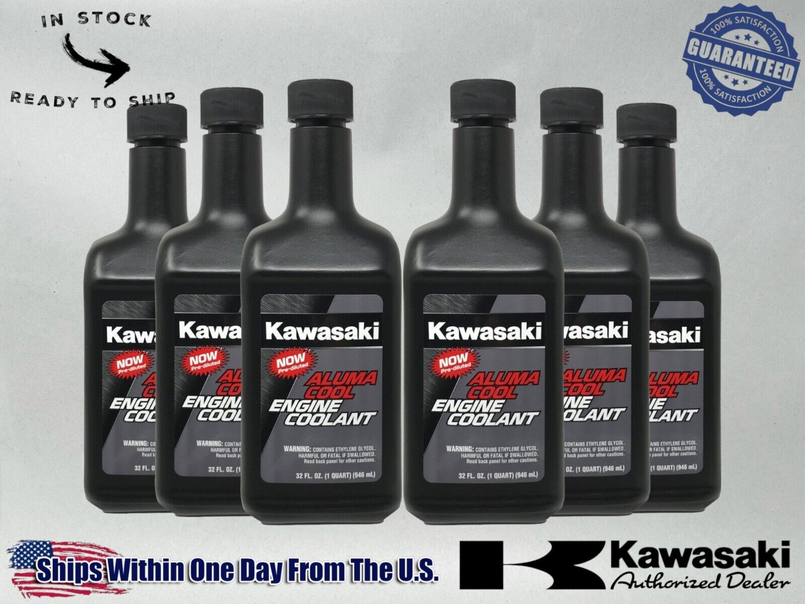 Kawasaki Genuine OEM Aluma Cool Engine Coolant K61081-004B - 6 Pack