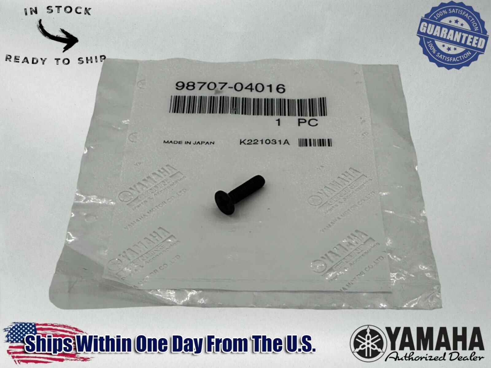 Yamaha Genuine OEM Authentic Flat Screw 98707-04016-00