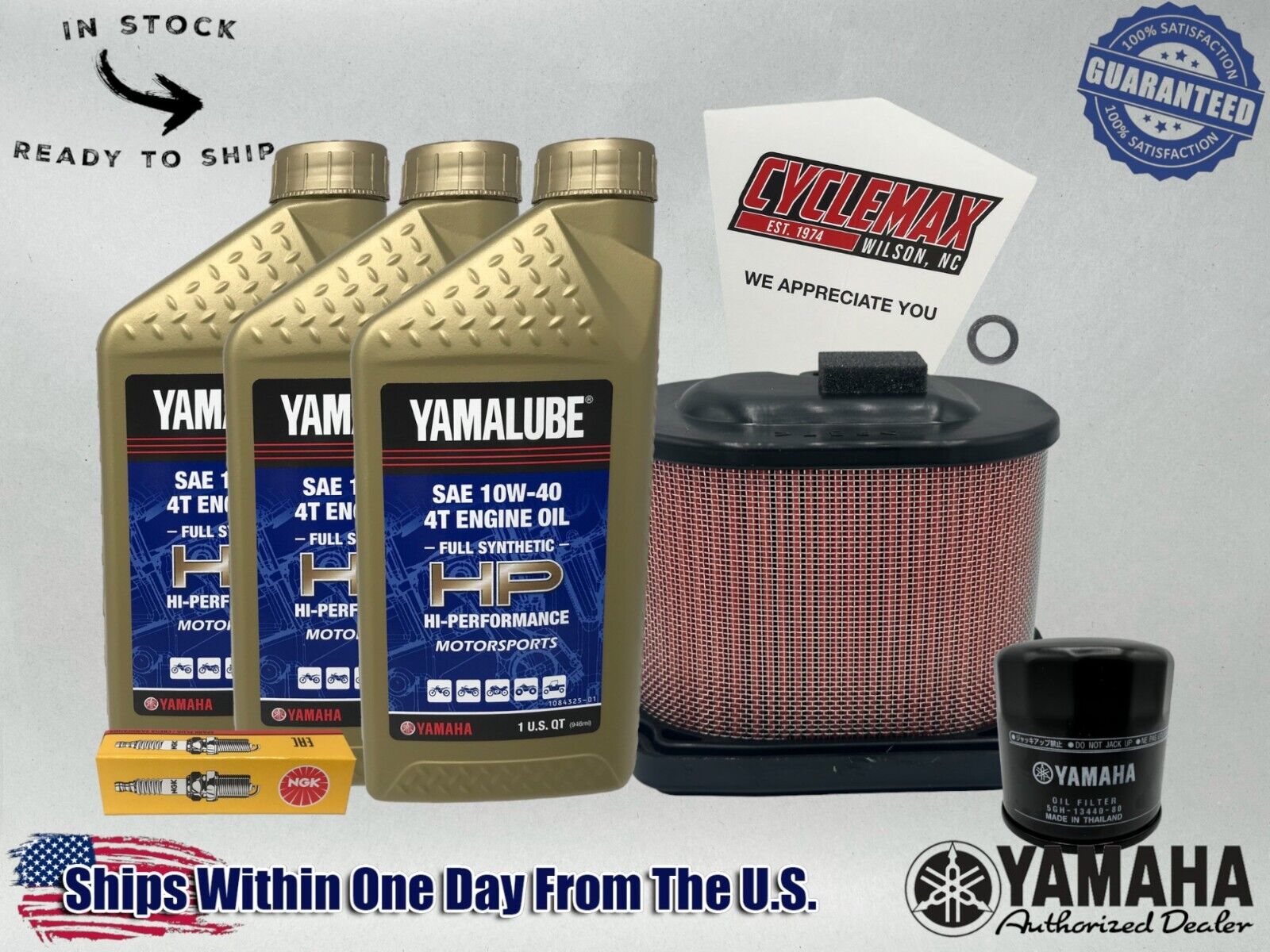 Cyclemax Full-Synthetic Yamalube Tune-Up Kit fits 2018-2024 Yamaha XSR700