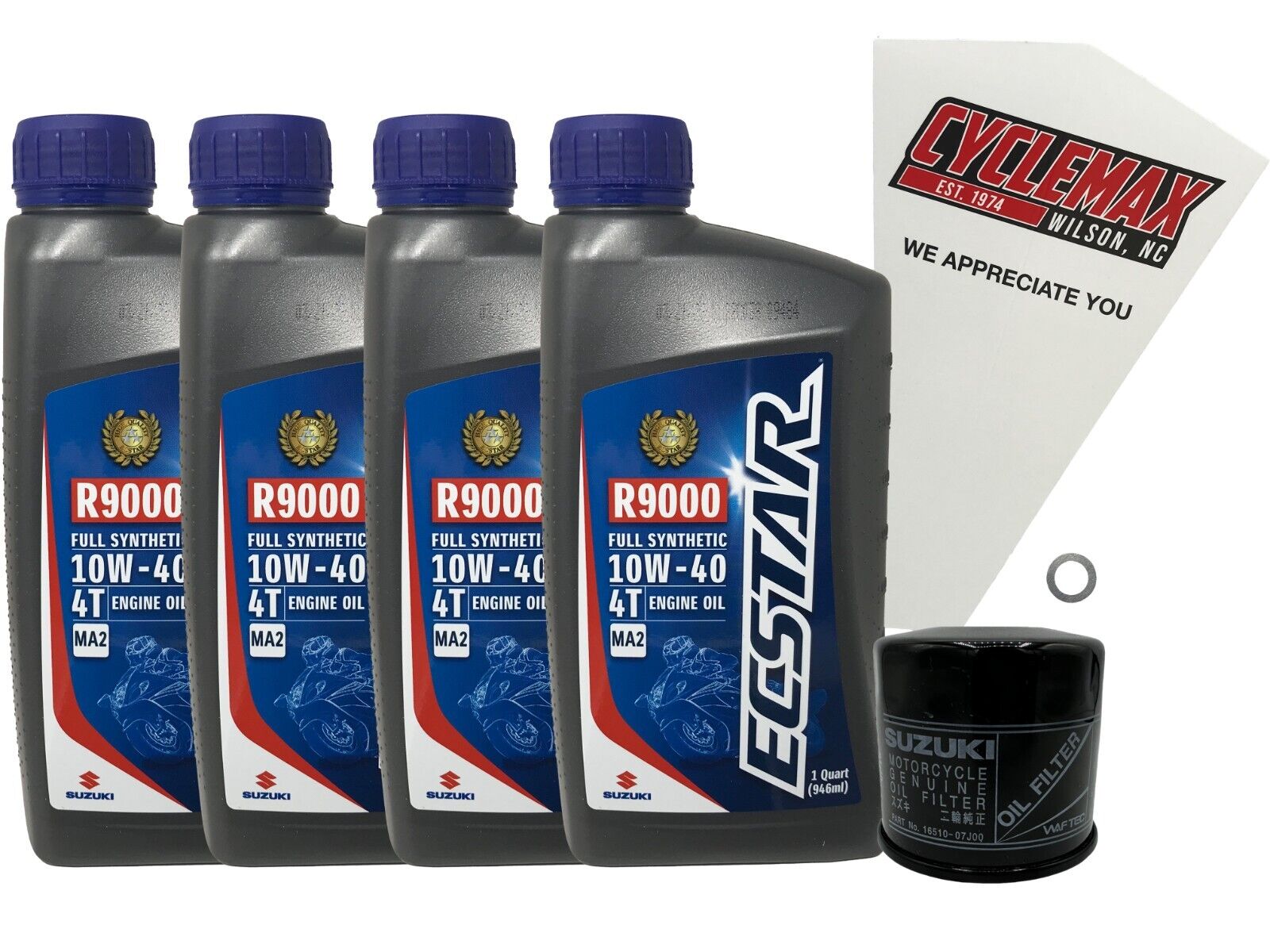 Cyclemax OEM Full Synthetic Oil Change Kit fits 2017-2024 Suzuki GSX-S1000